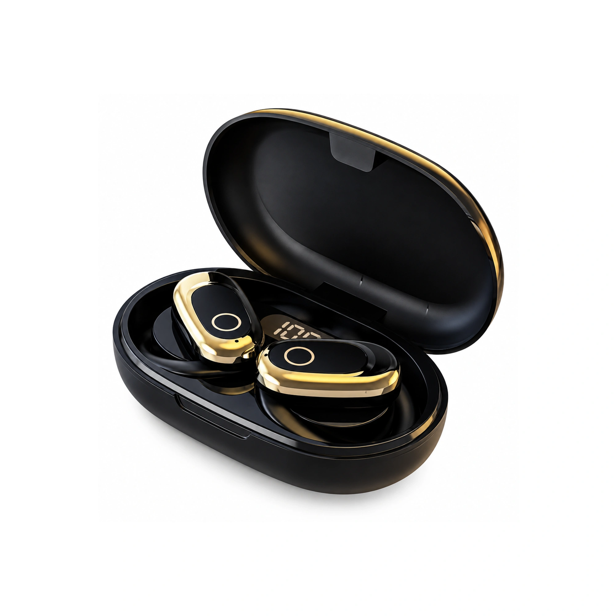 Black Gold-Panel Open-Ear Earbuds