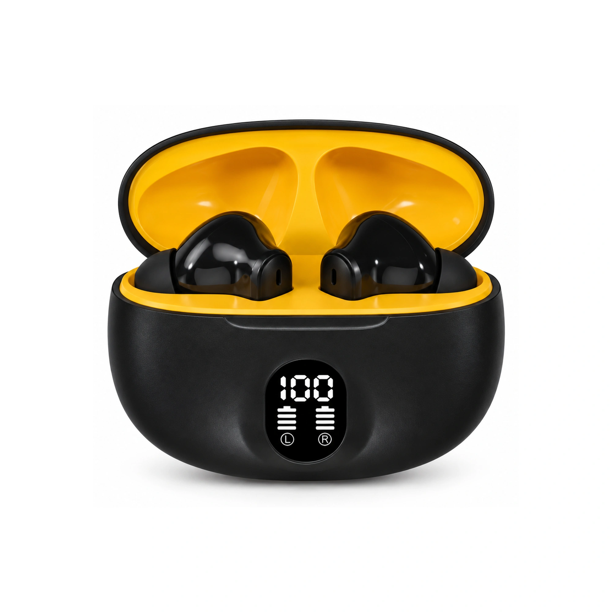 W895 Black Yellow-Case Wireless Earbuds