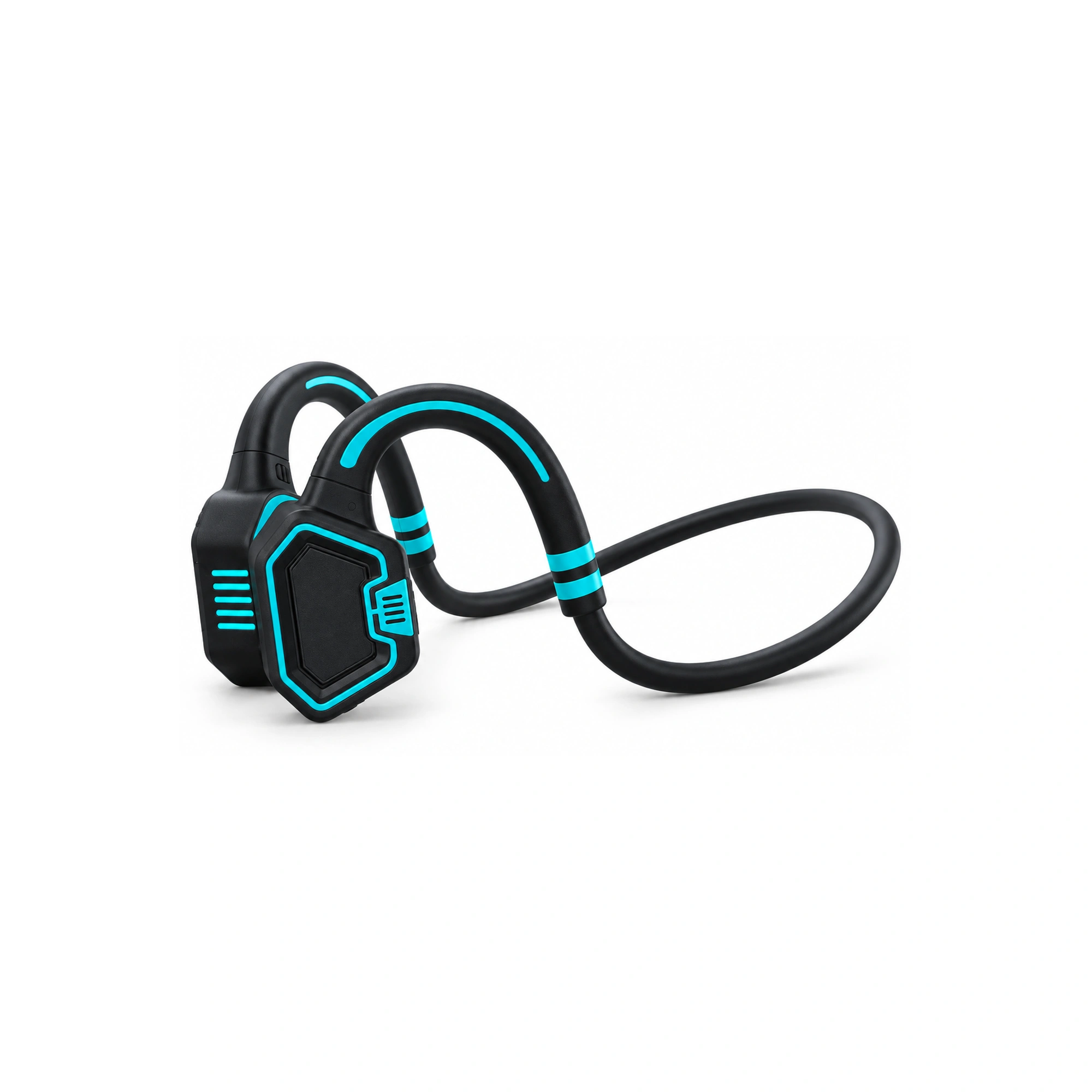 Black Cyan-Trim Swimming Headphones