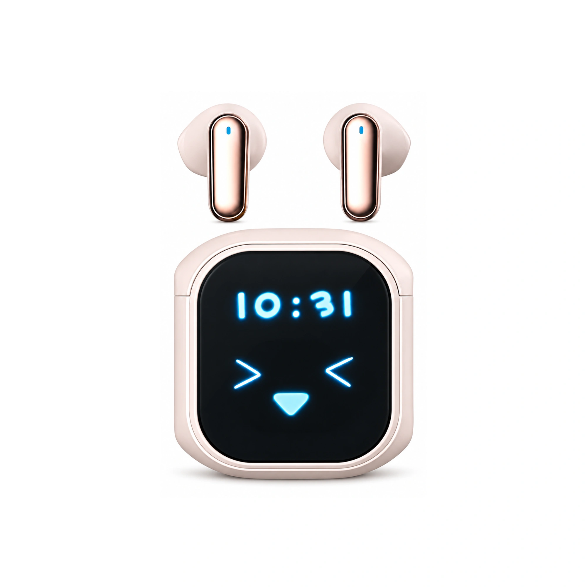 KY55 Rose-Gold Panel Screen-Case Earbuds