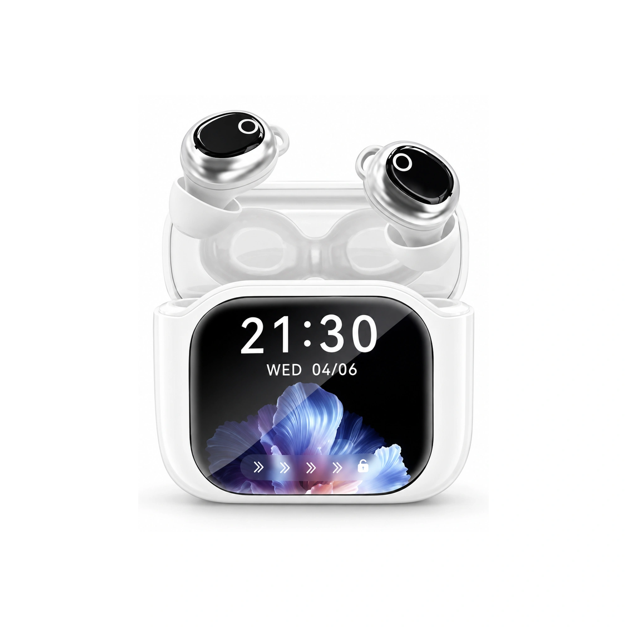 White Screen-Case Mini Wireless Earbuds