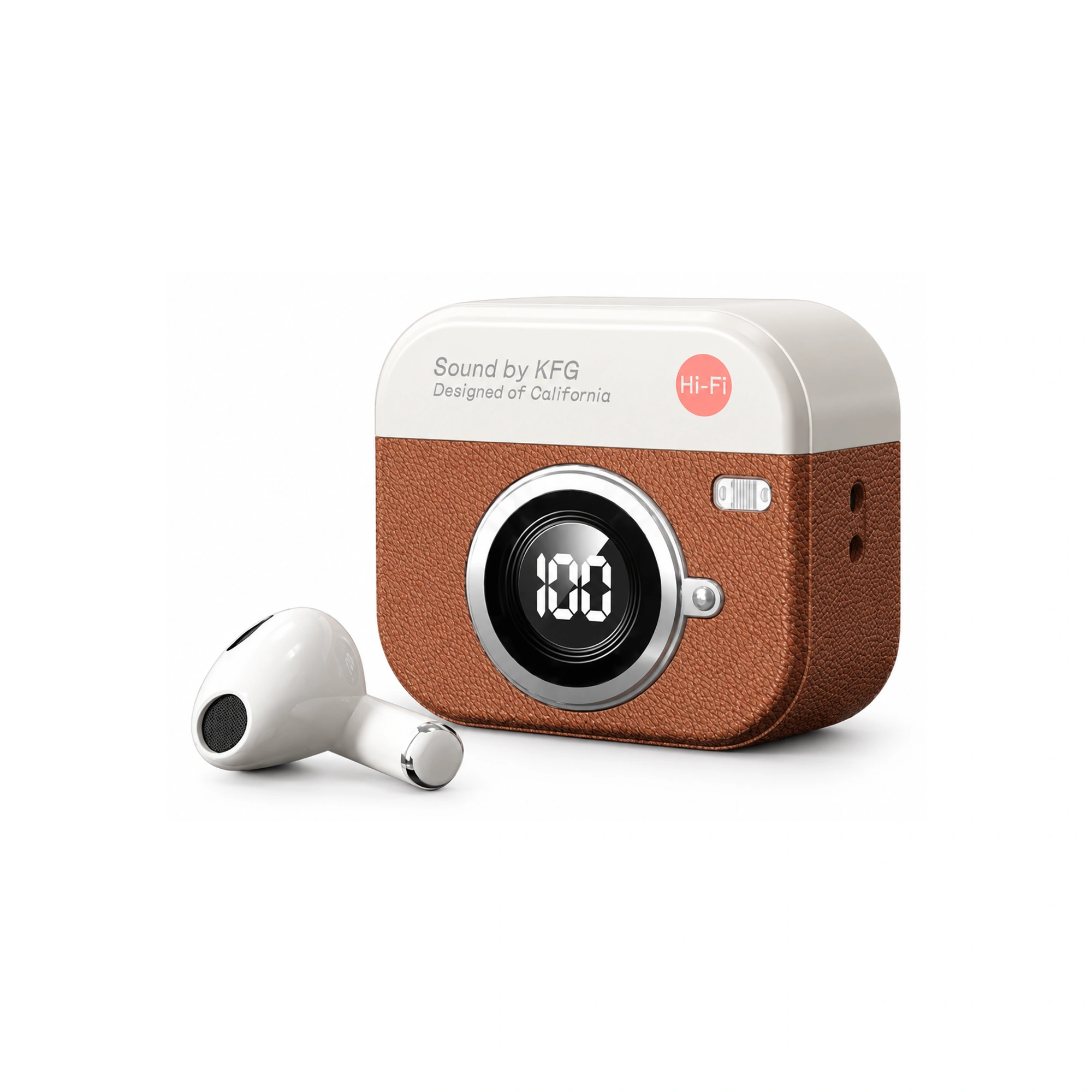Q86 Brown Square-Case Wireless Earbuds