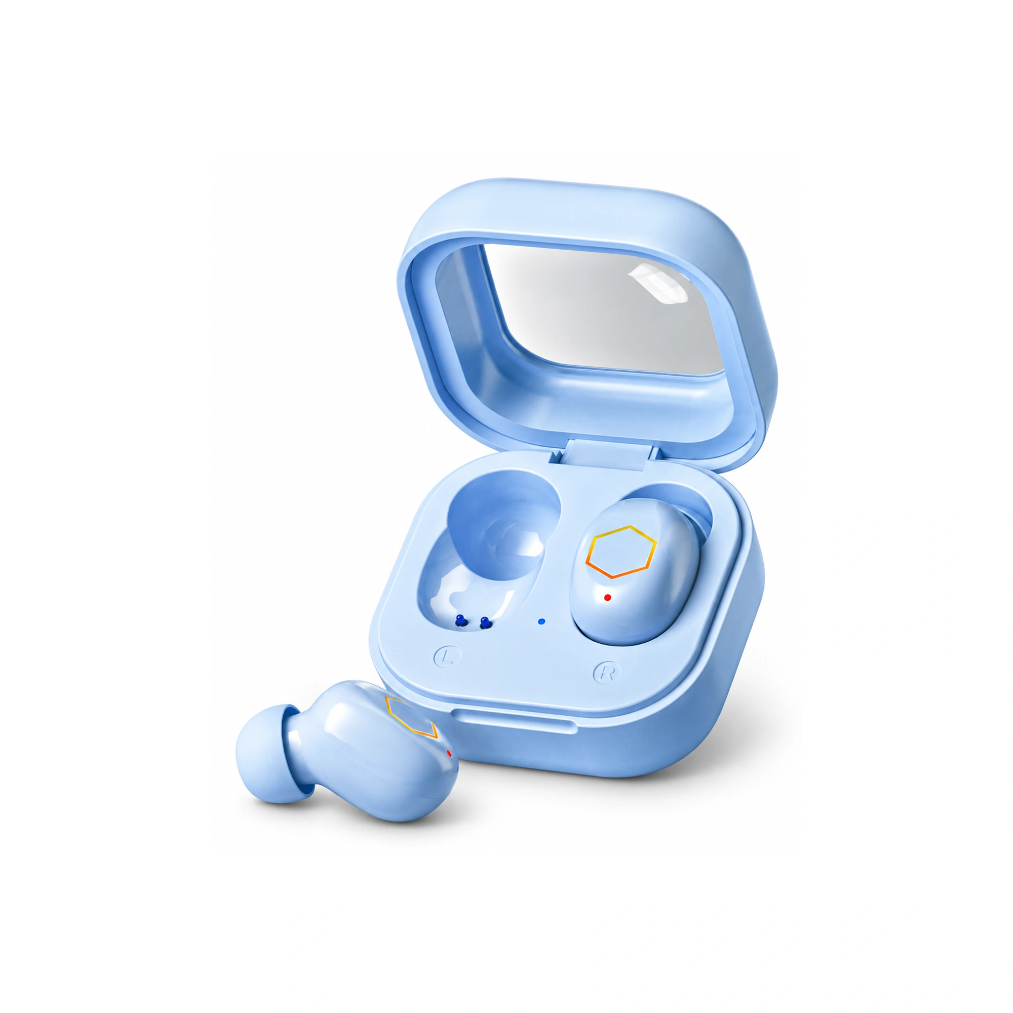 Blue Mirror-Lid Mini Sleep Earbuds