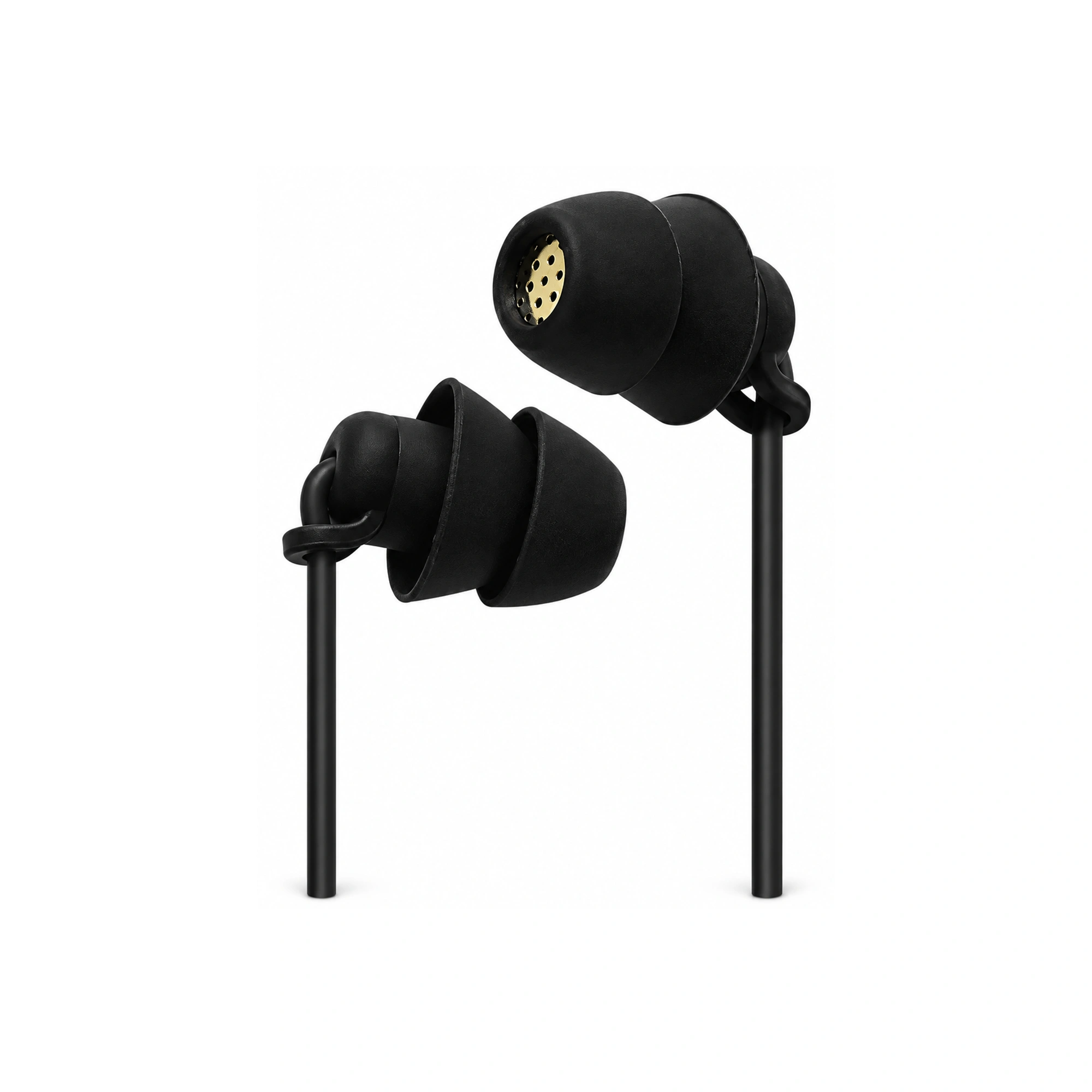Black Ribbed-Body Wired Sleep Earbuds