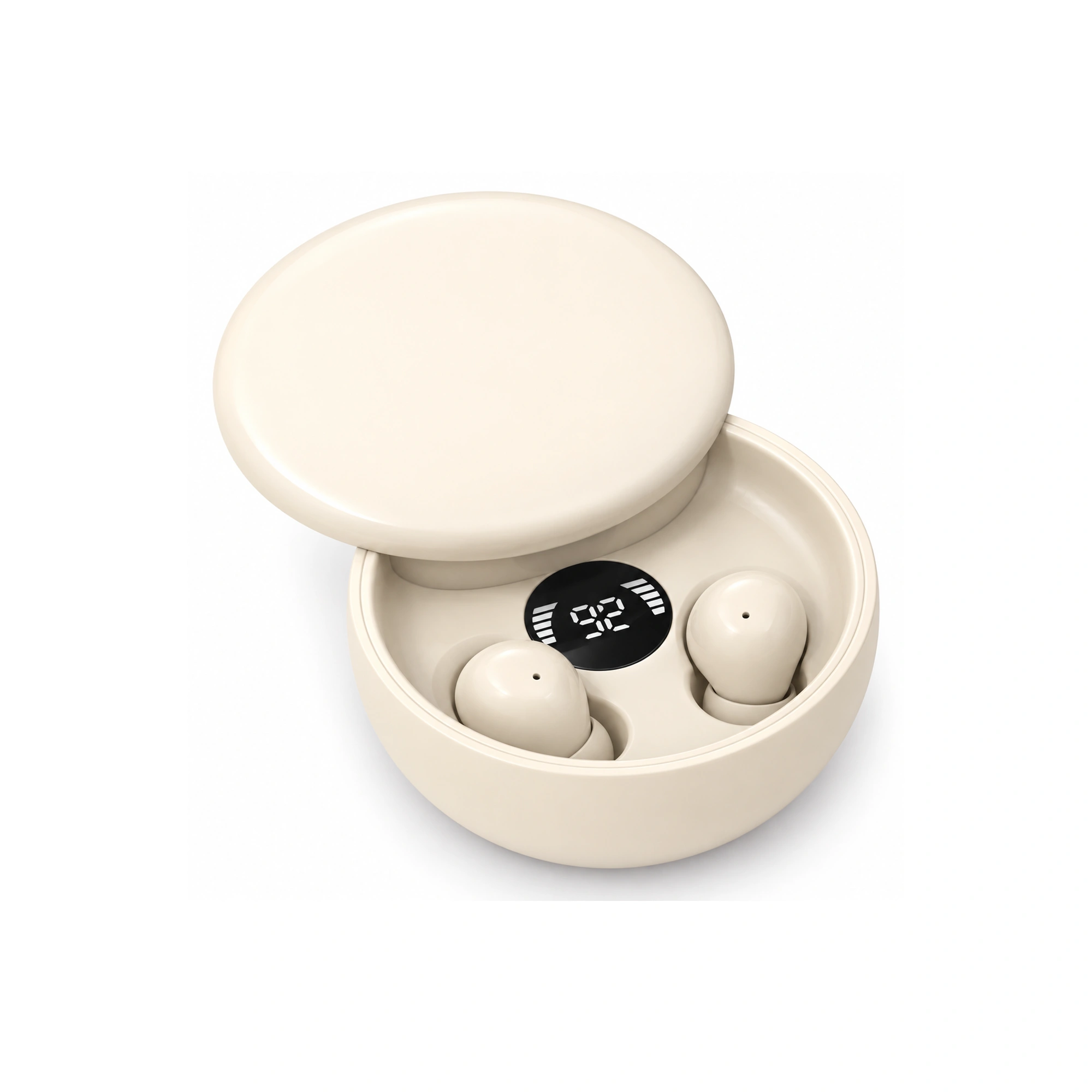 SK26 Cream Sliding-Case Mini Earbuds