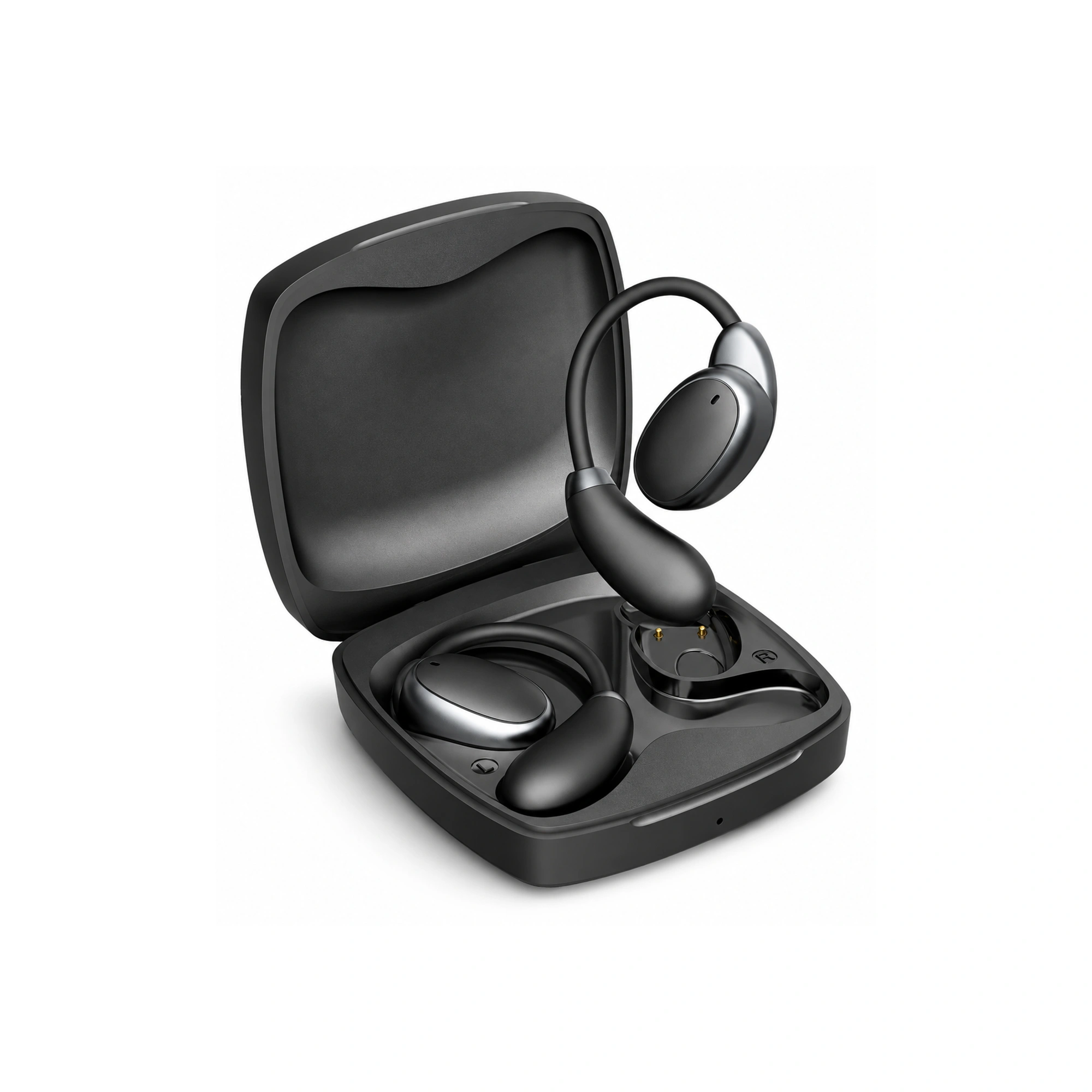 Black Square-Case Translation Earpiece