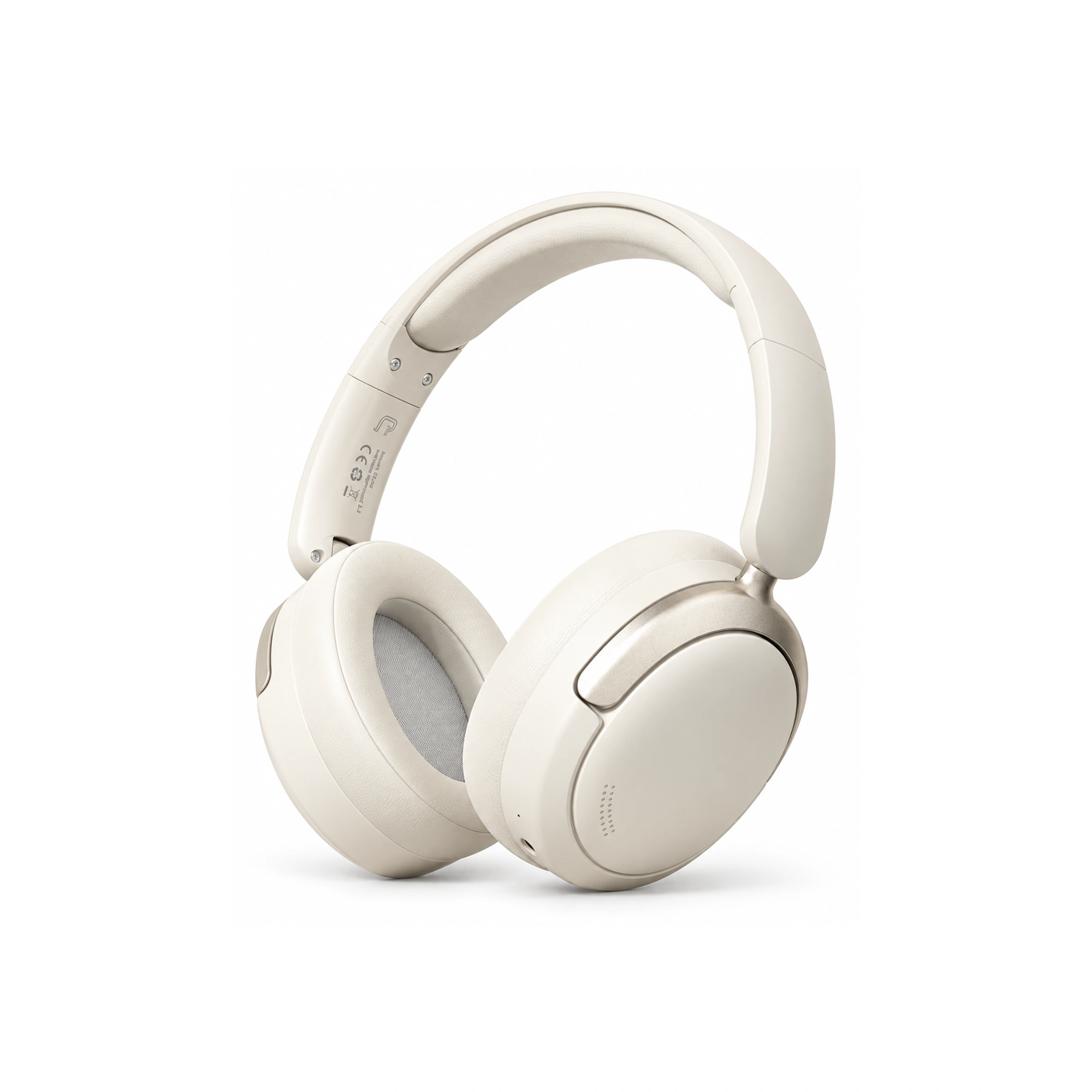 Cream Ring-Panel Wireless Headphones