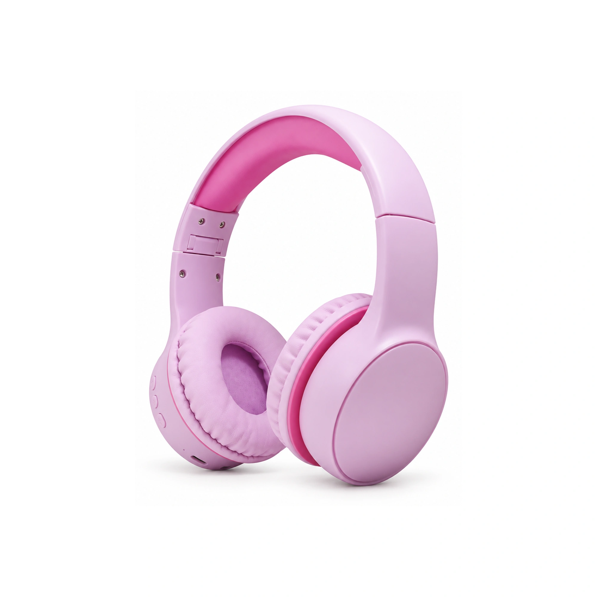 Pink Round-Cup Kids Wireless Headphones