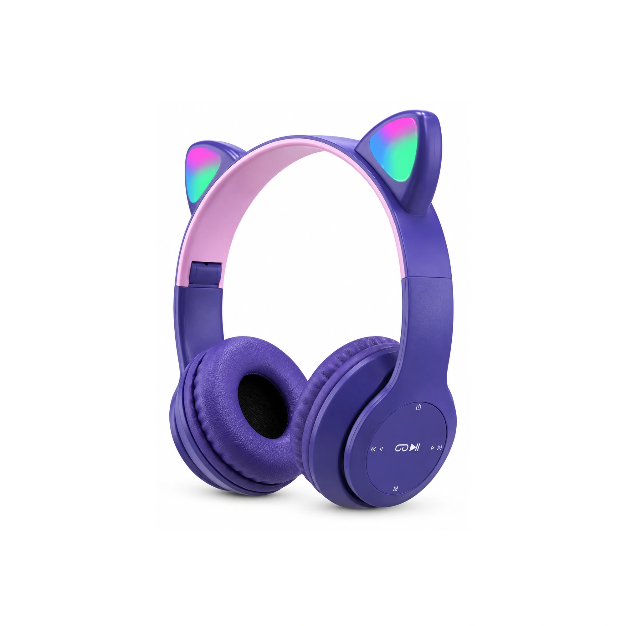 P47M Cuffie wireless con orecchie da gatto viola