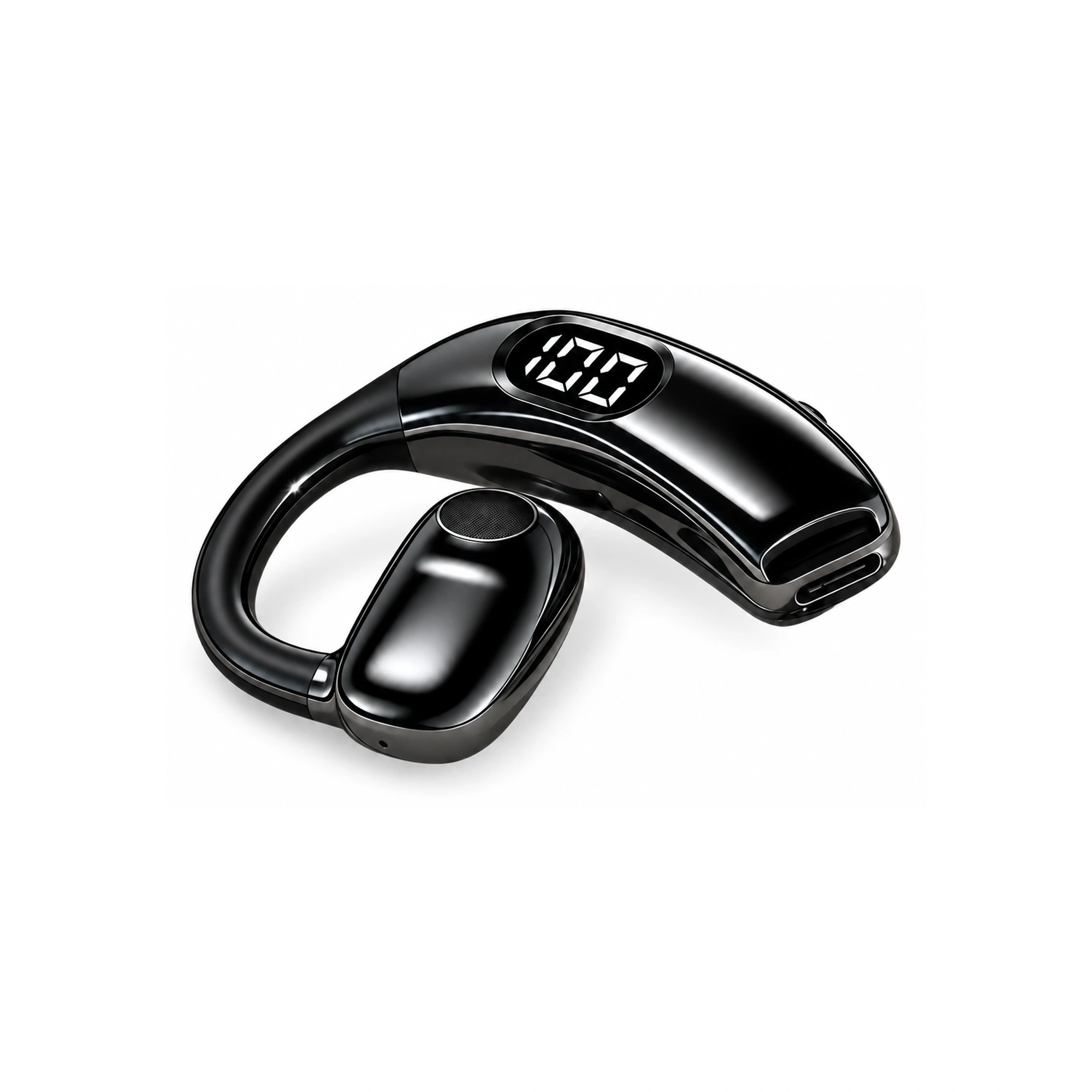 Black Horizontal-Display Ear-Hook Earpiece