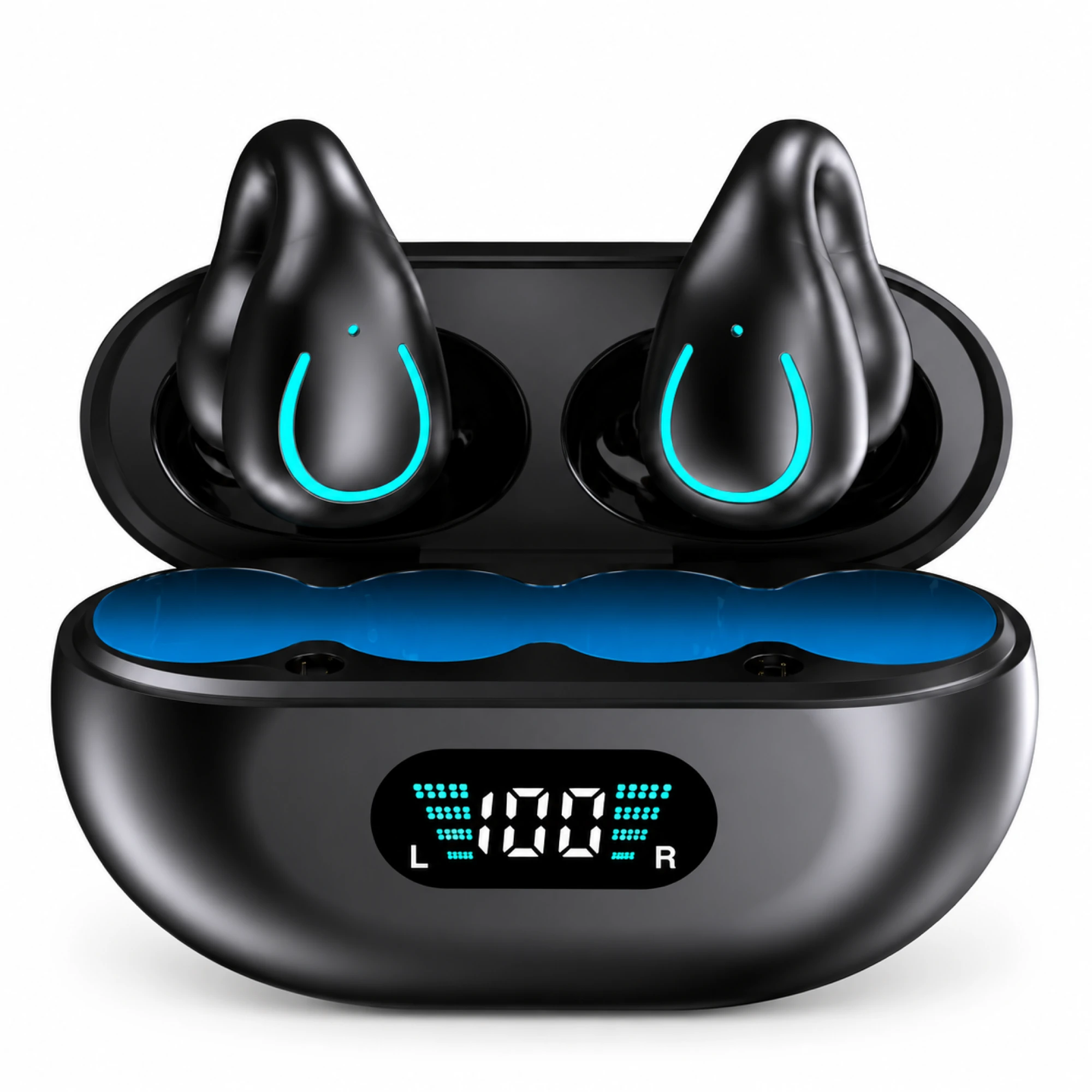 Q71 Cyan-Accent Translation Earbuds