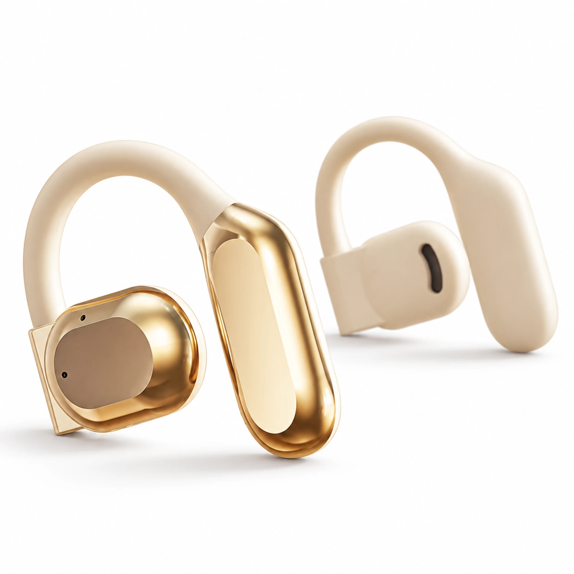 M62 Cream and Gold Open-Ear Earbuds