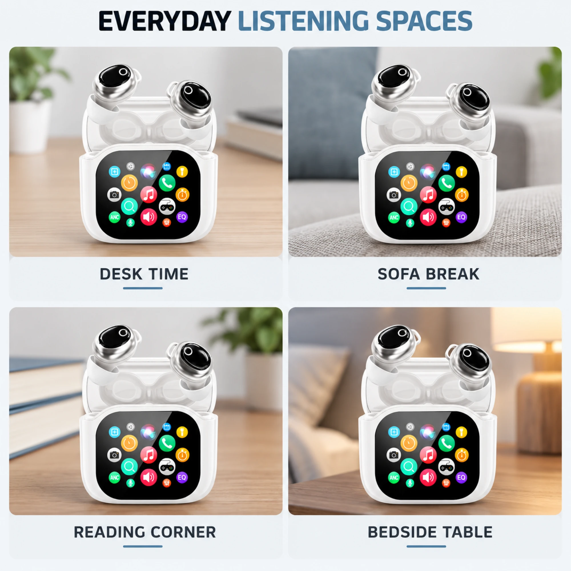 JM28 Silver-Dome Translation Earbuds — lifestyle