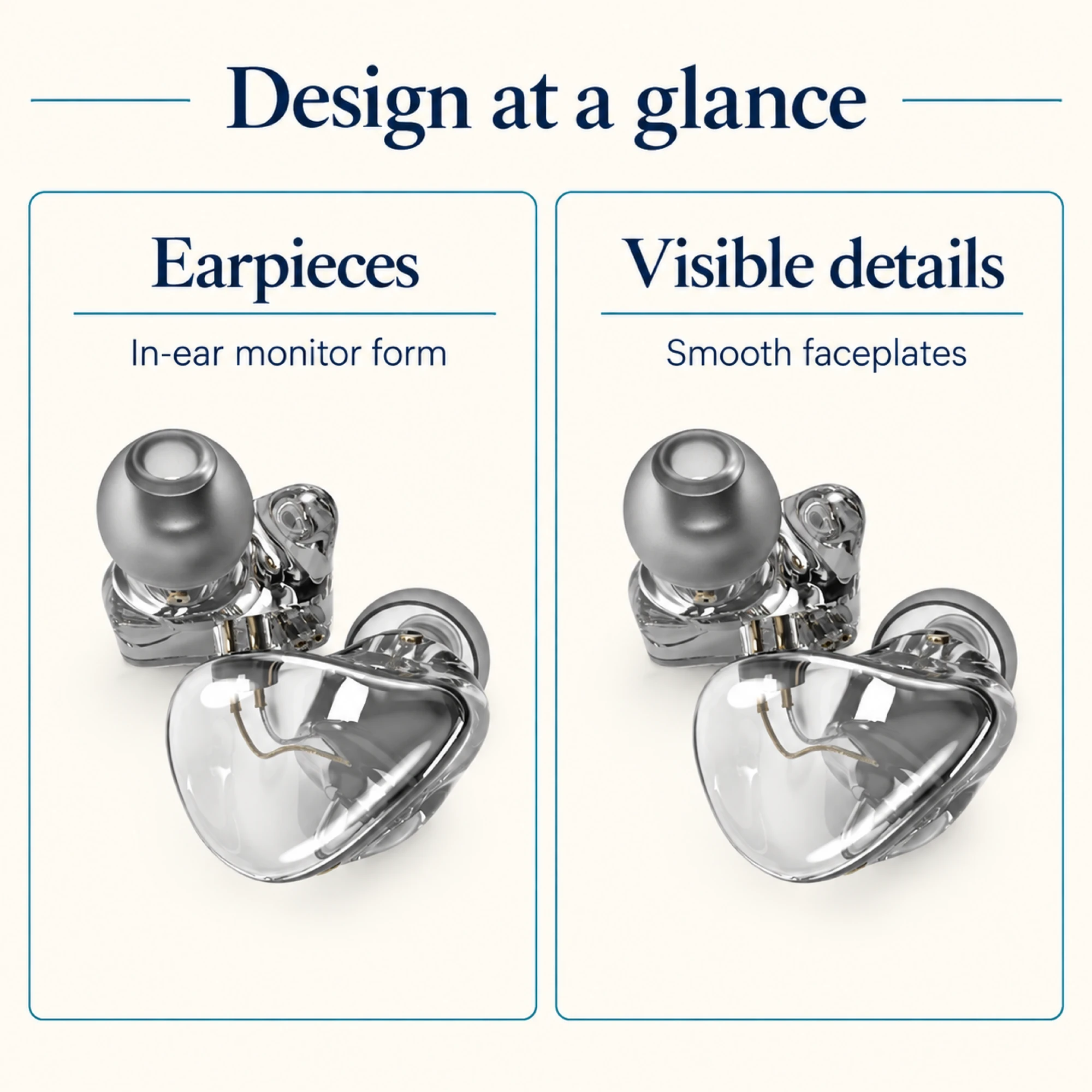 H1SP8 Transparent Resin In-Ear Monitors — design details
