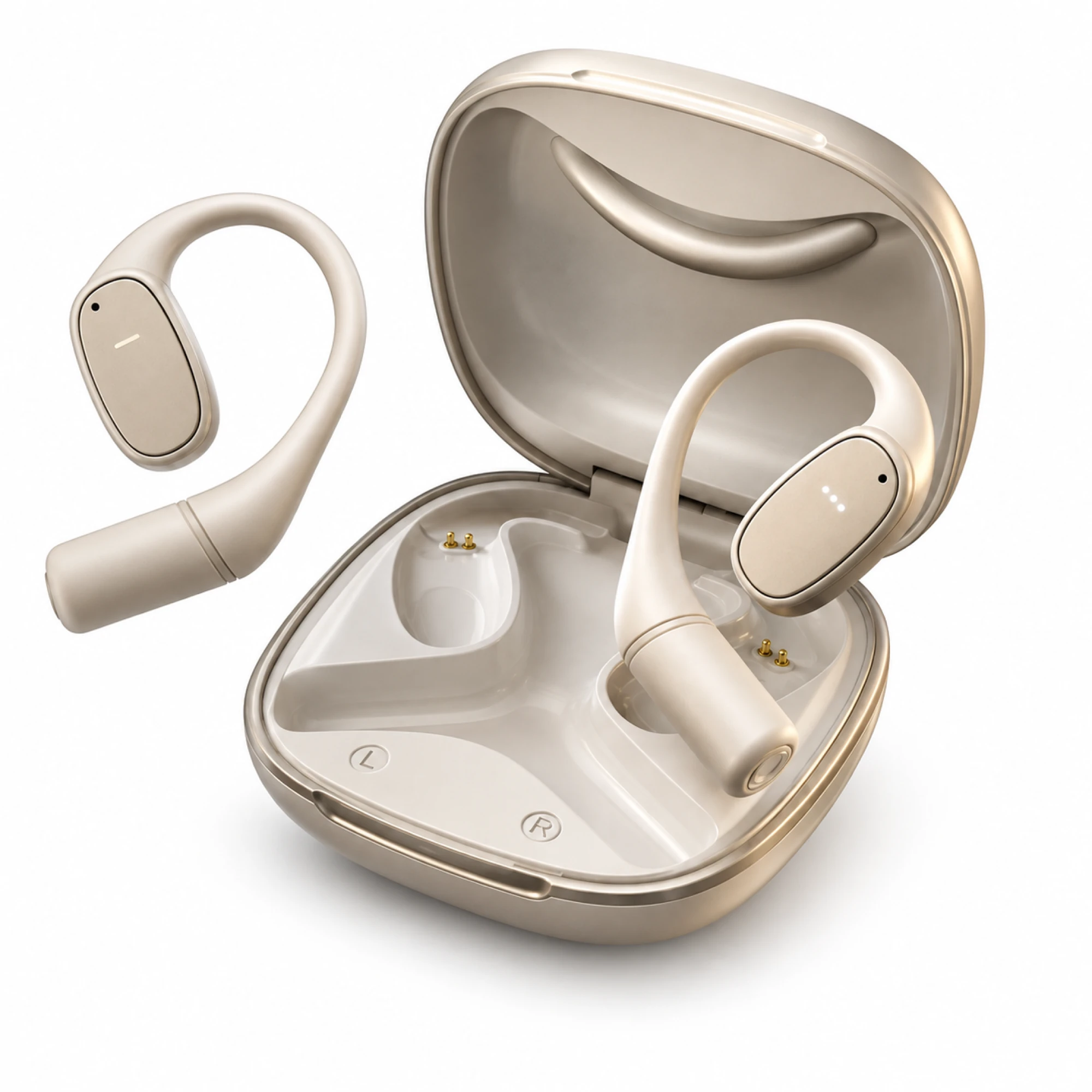 Champagne Wave-Case Open-Ear Earbuds