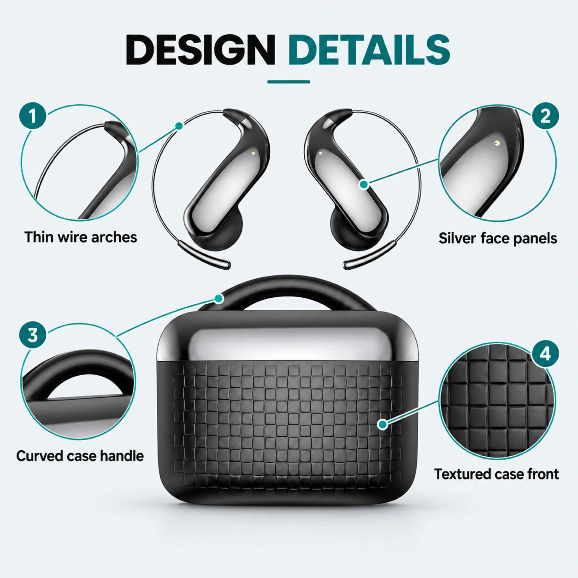 Wire Arch Briefcase Translation Earbuds — features