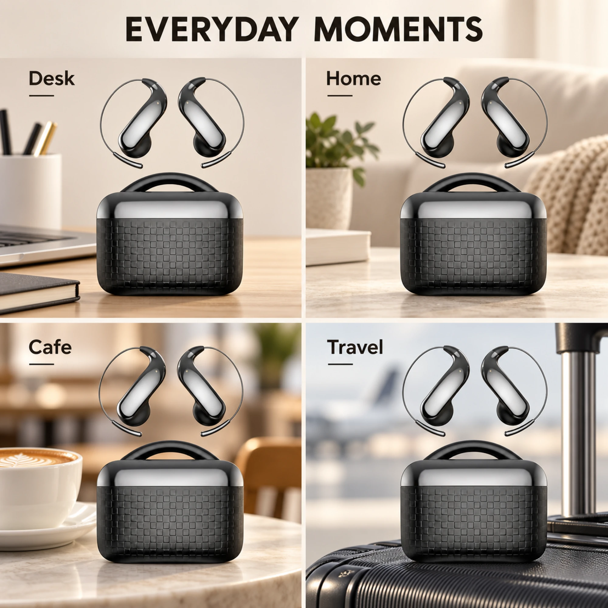 Wire Arch Briefcase Translation Earbuds — lifestyle