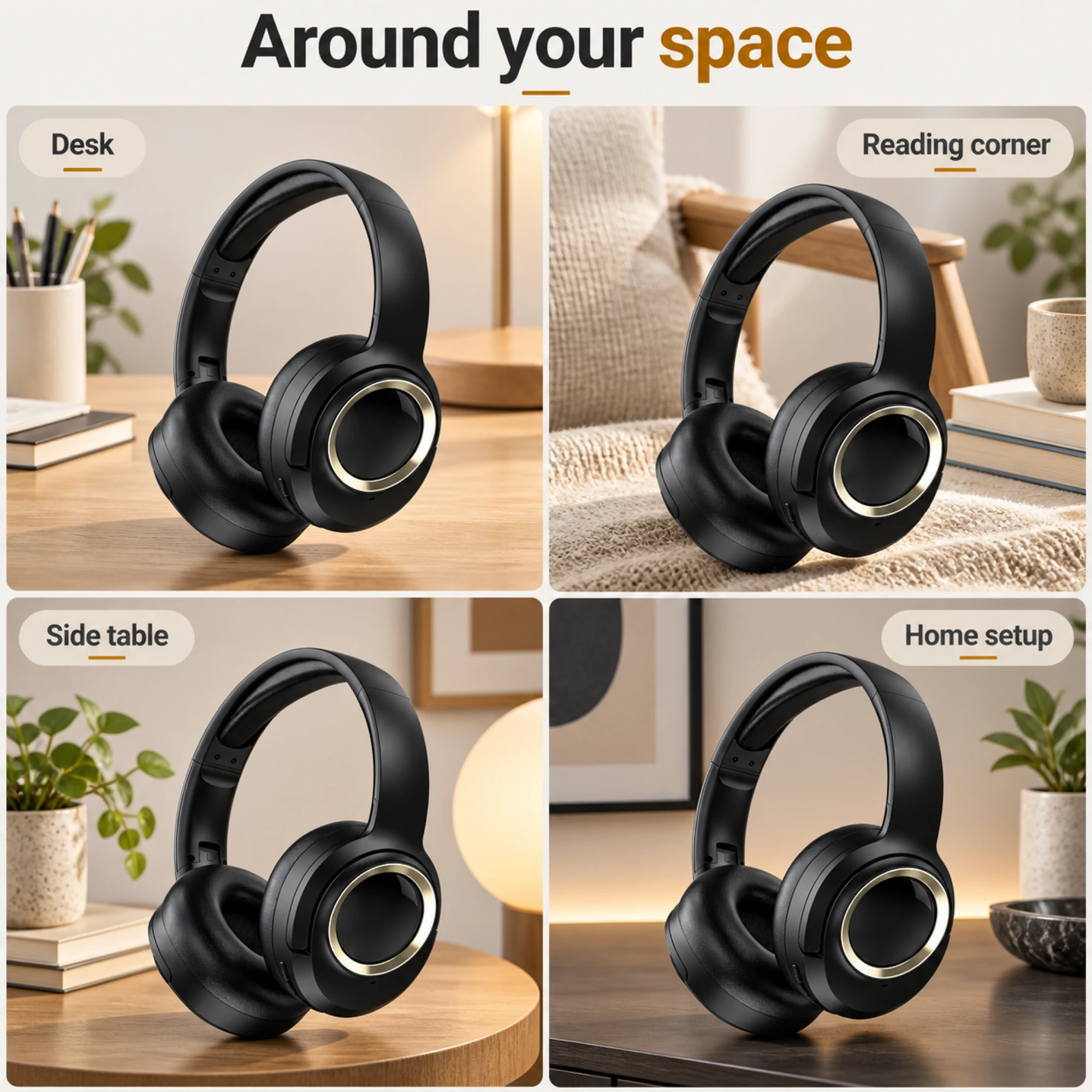 MX-21 Black and Gold Wireless Headphones — lifestyle