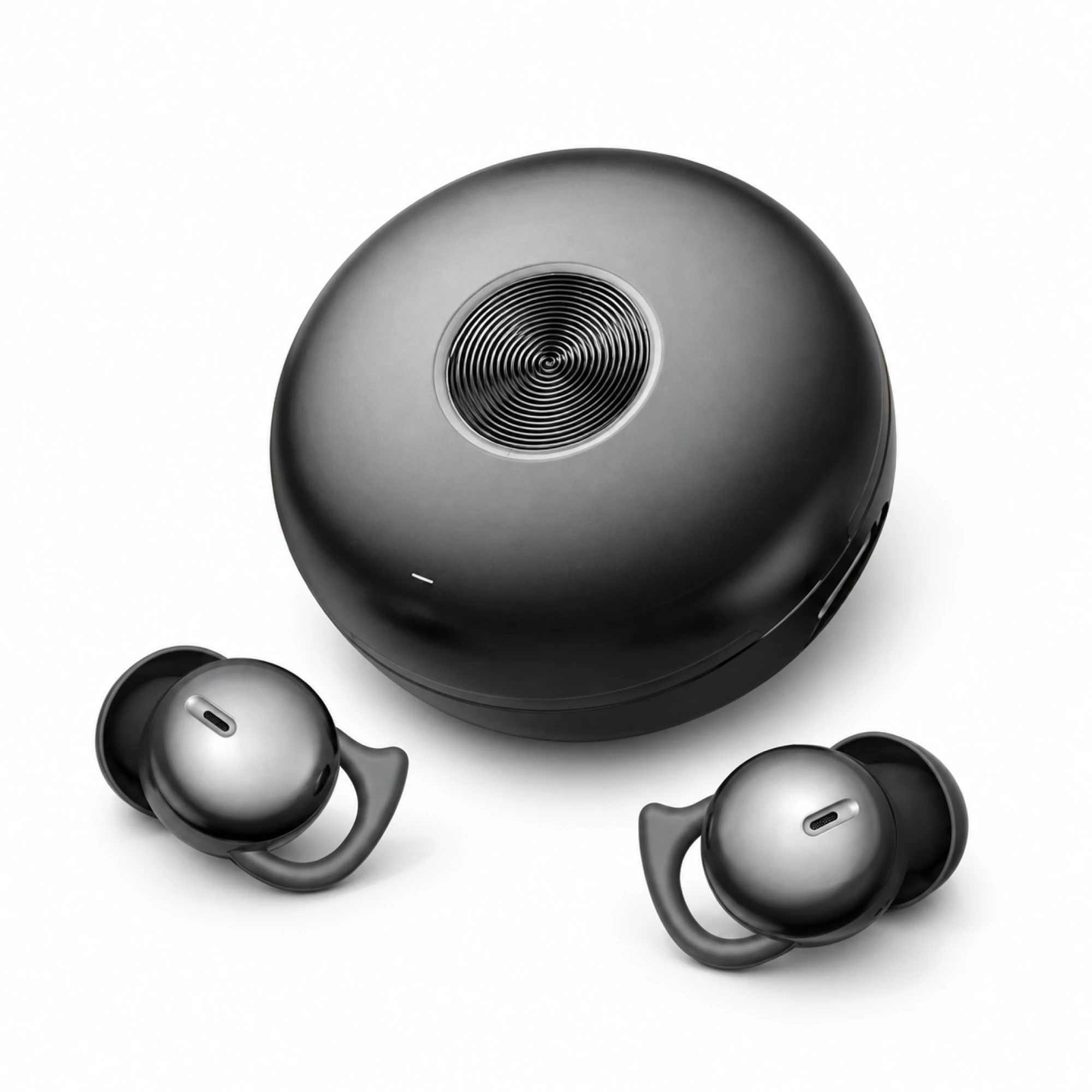 Black Loop-Stabilizer Wireless Earbuds