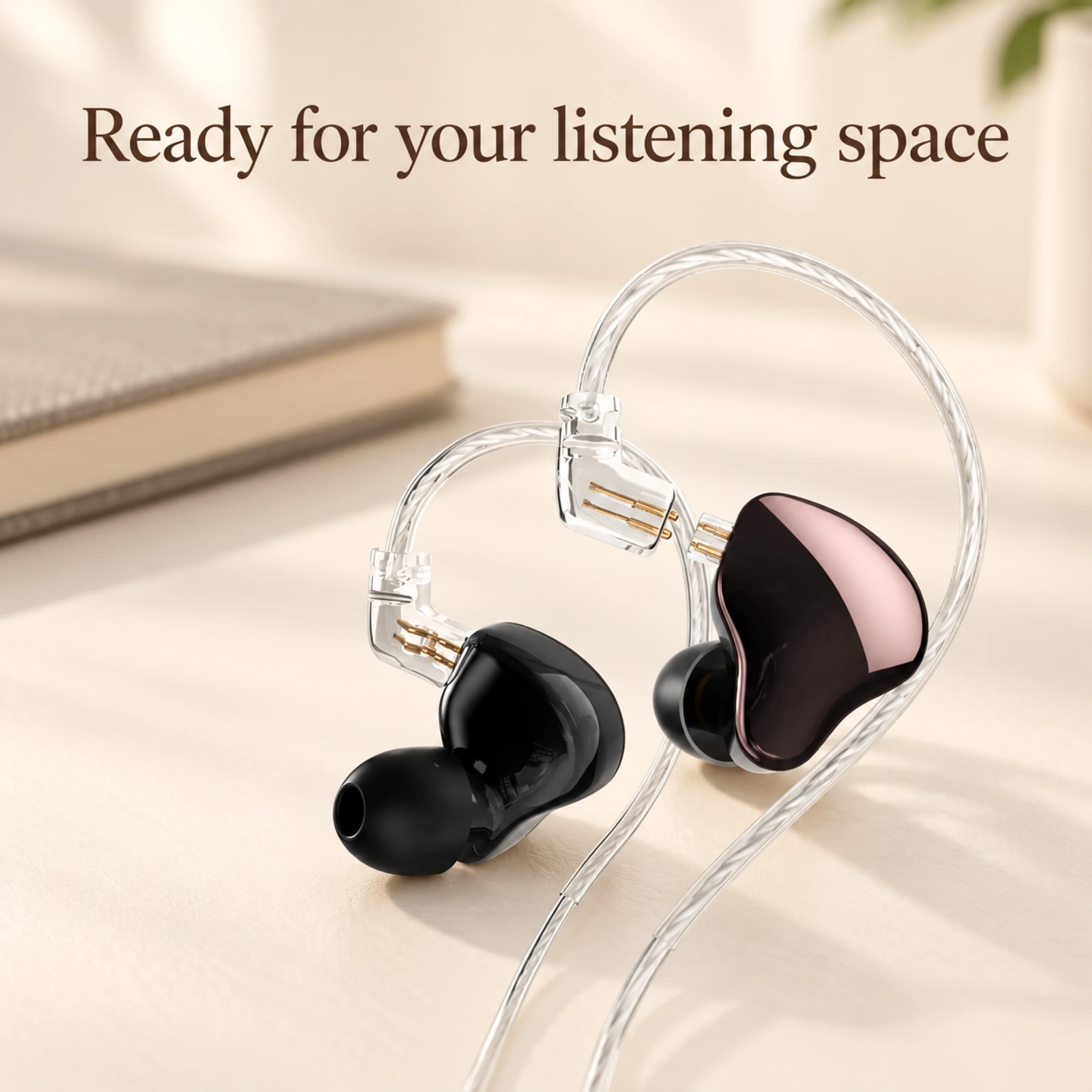 MN Rose-Metallic Detachable In-Ear Monitors — lifestyle