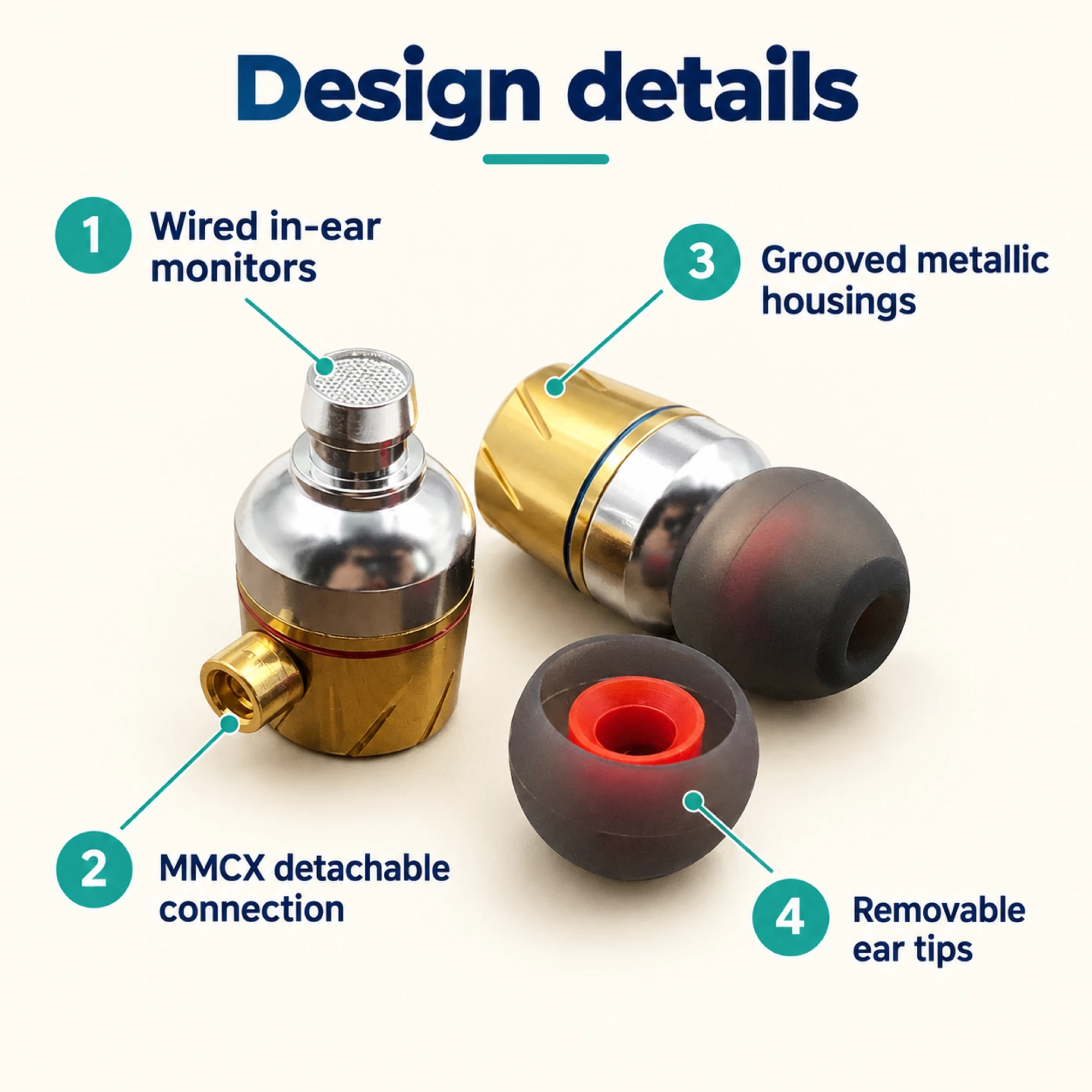 Turbine Metal MMCX In-Ear Monitors — alternate view