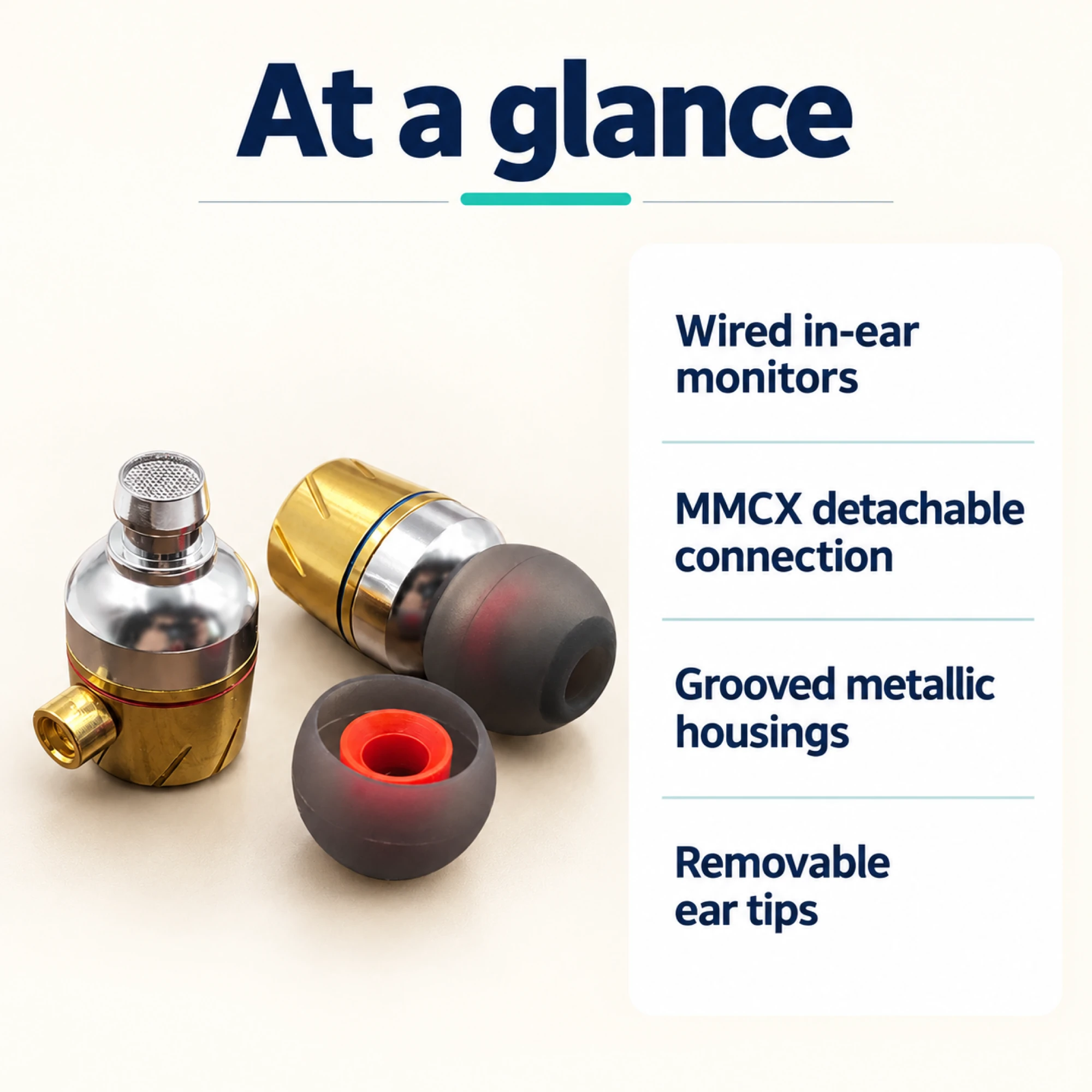 Turbine Metal MMCX In-Ear Monitors — at a glance