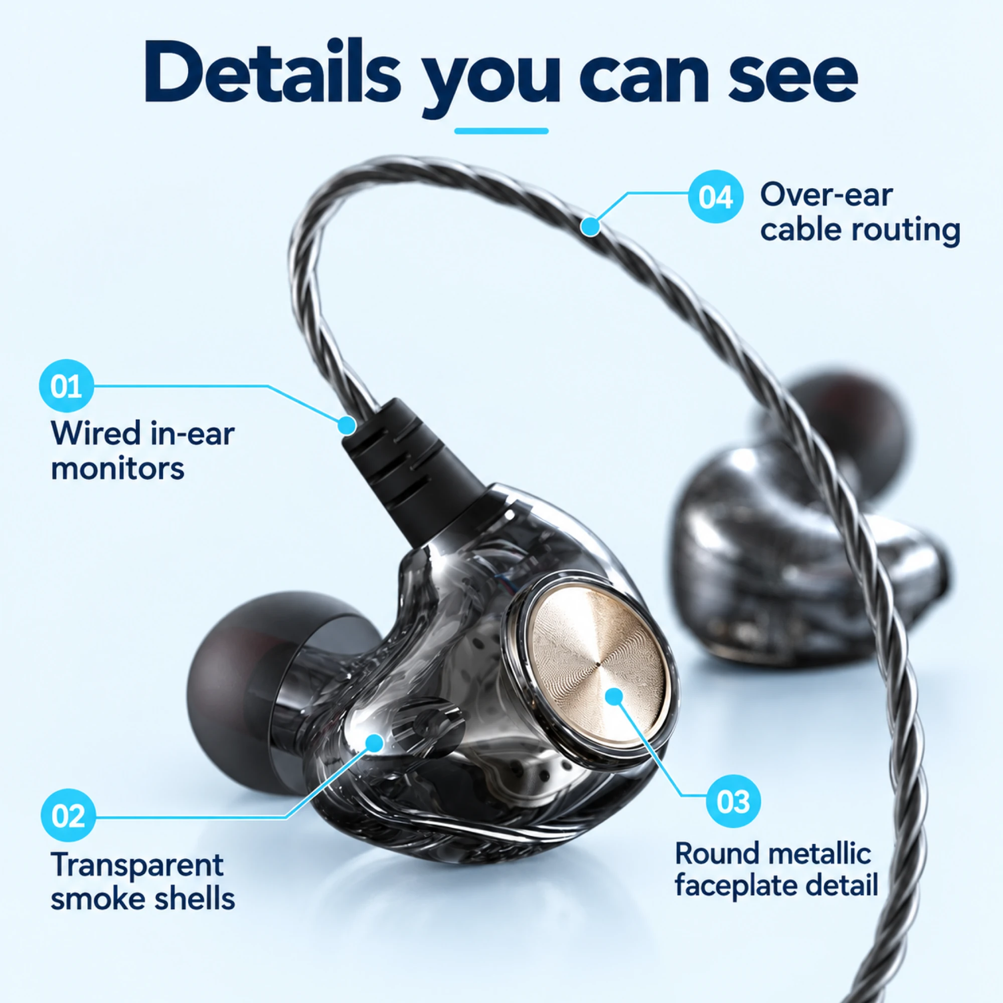 K1 Clear-Shell In-Ear Monitors — alternate view