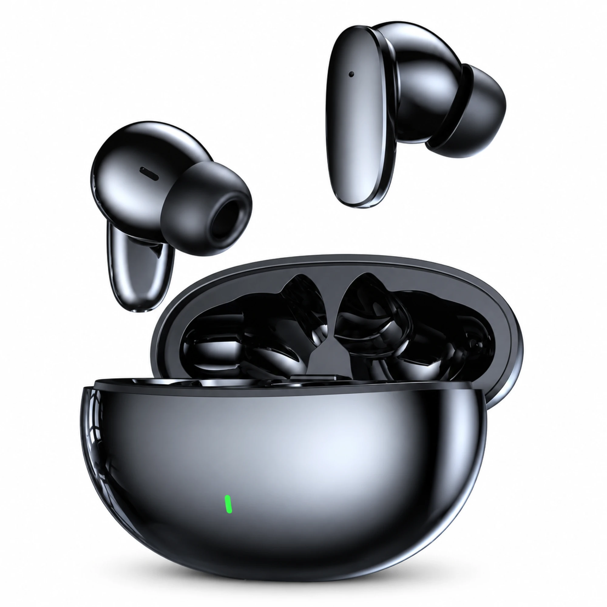 BLACK SHORT-STEM WIRELESS EARBUDS photo