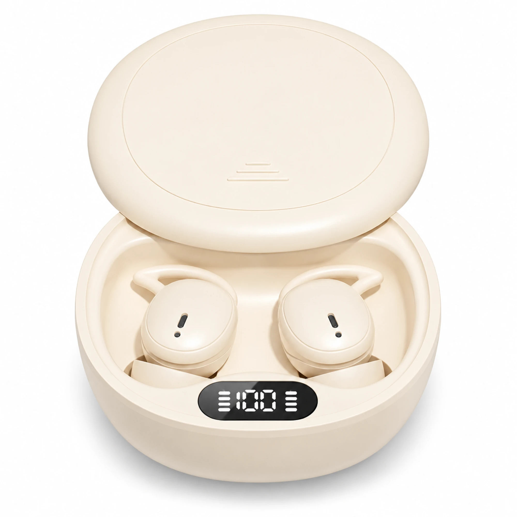 CREAM OVAL-LOOP SLEEP EARBUDS photo