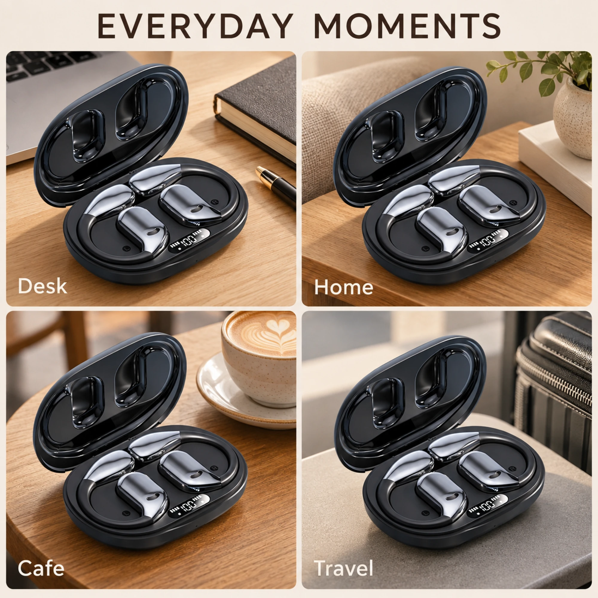 M75 Mirror Panel Translation Earbuds — lifestyle