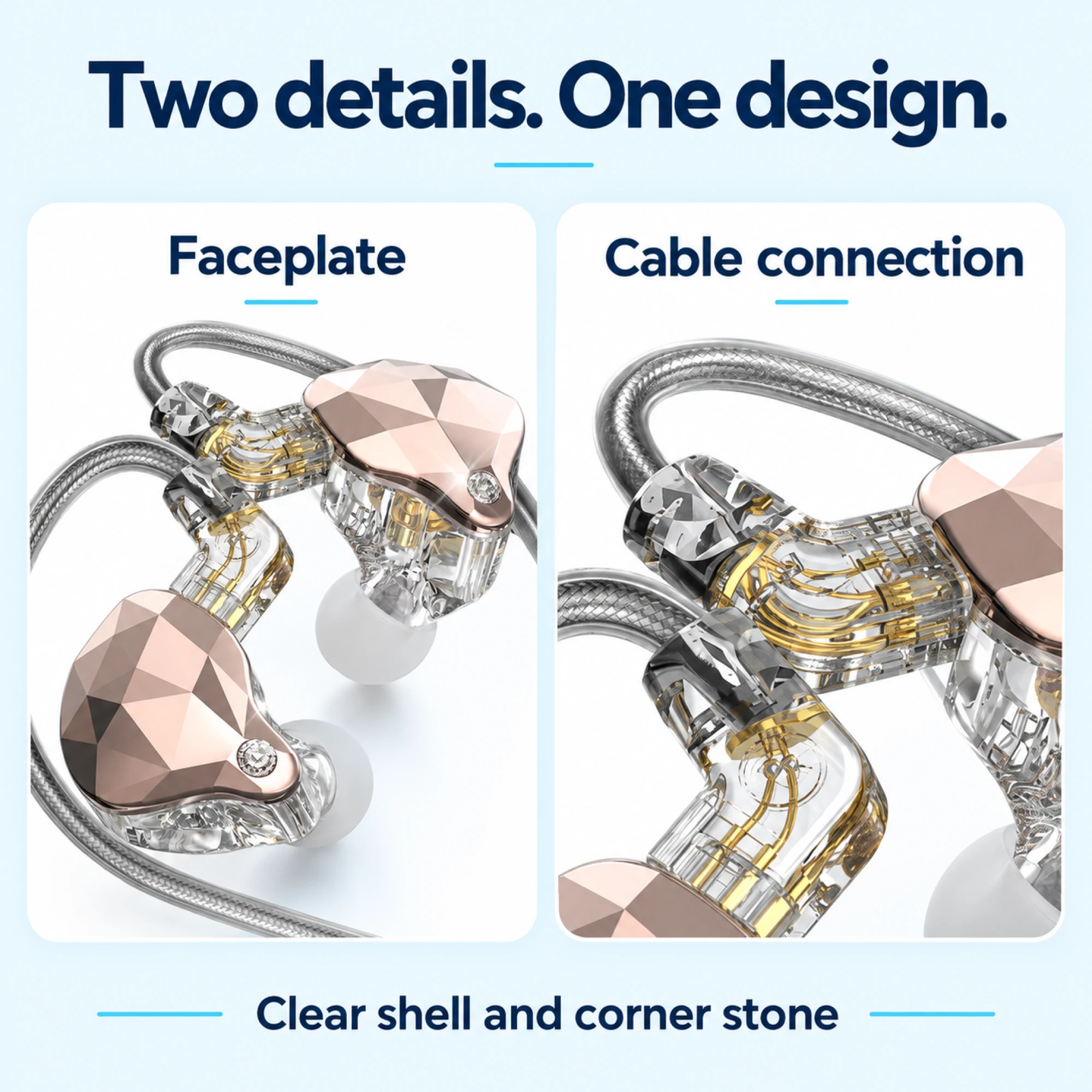 X4 Pro Geometric Faceplate In-Ear Monitors — design details