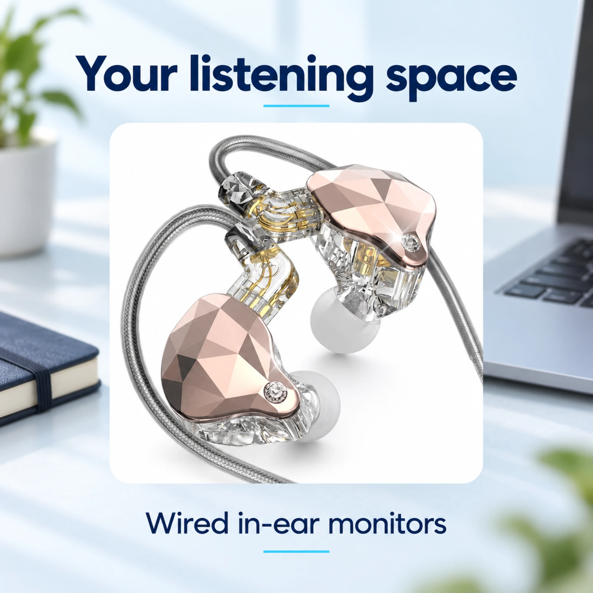 X4 Pro Geometric Faceplate In-Ear Monitors — lifestyle