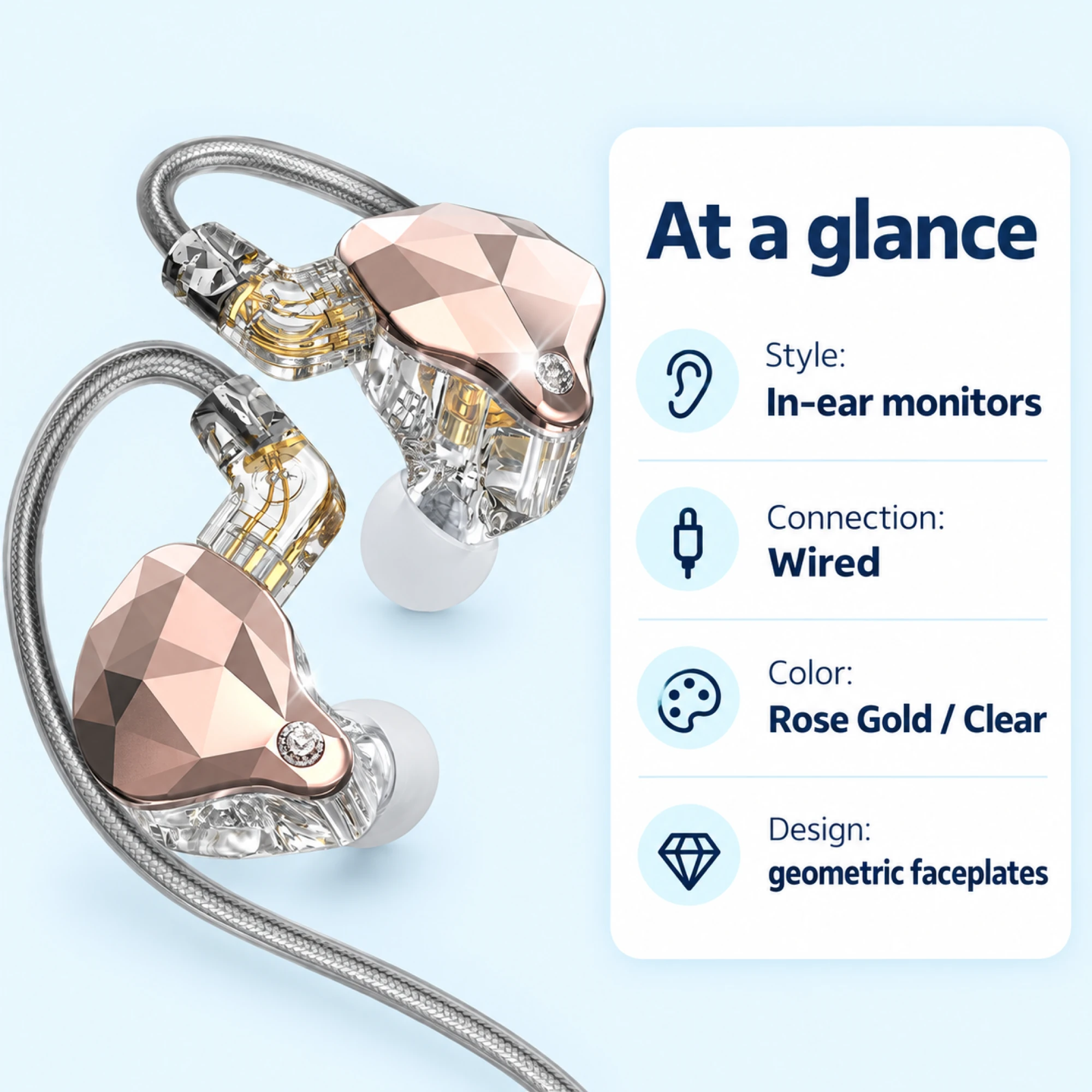 X4 Pro Geometric Faceplate In-Ear Monitors — at a glance