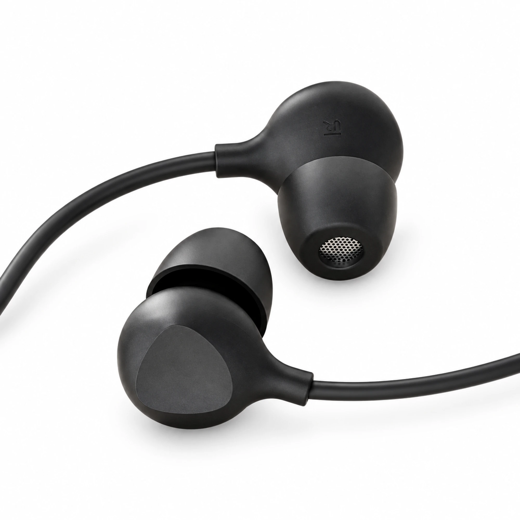 S10 Black Wired Sleep Earbuds with Triangular Faces