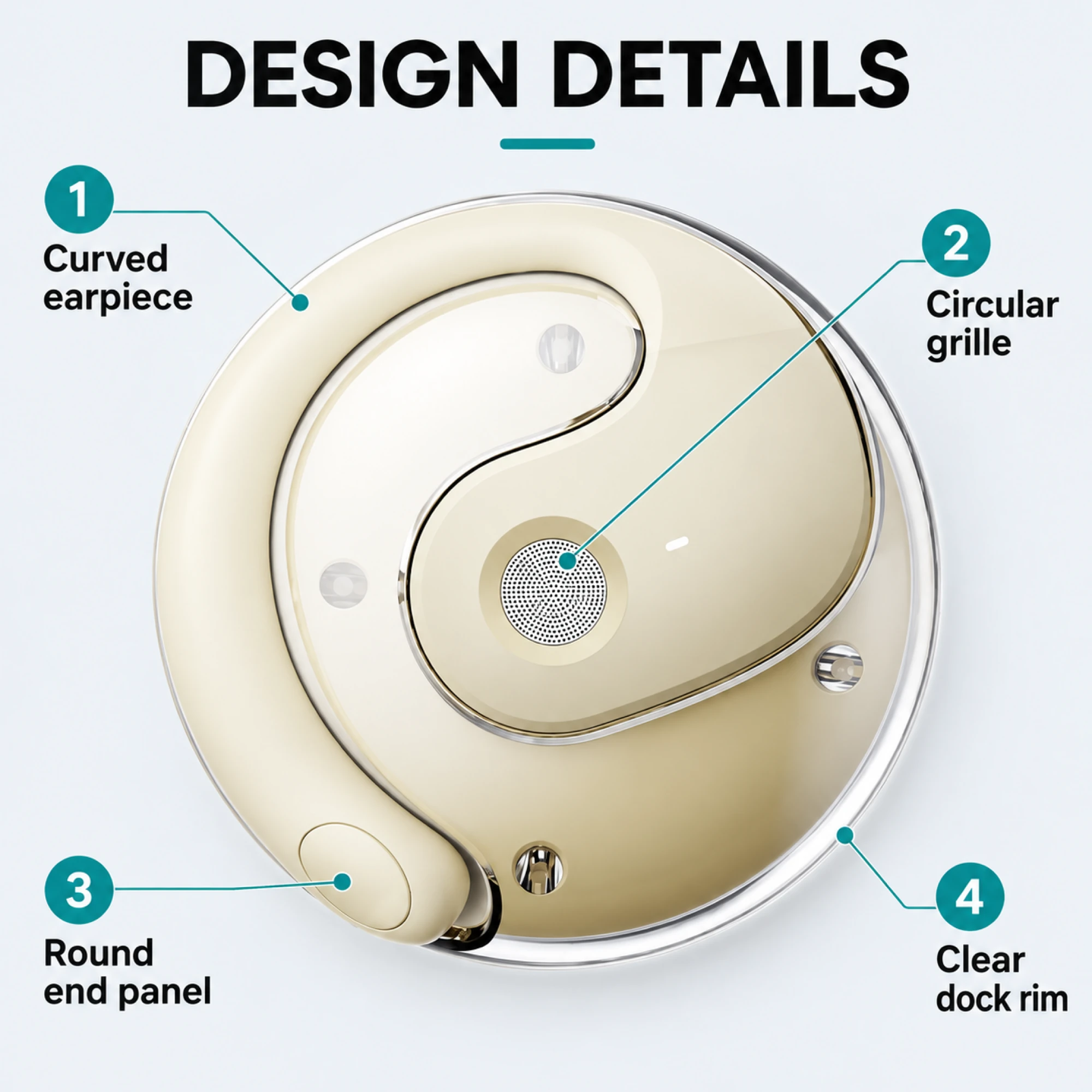 Cream Curve Translation Earpiece — features