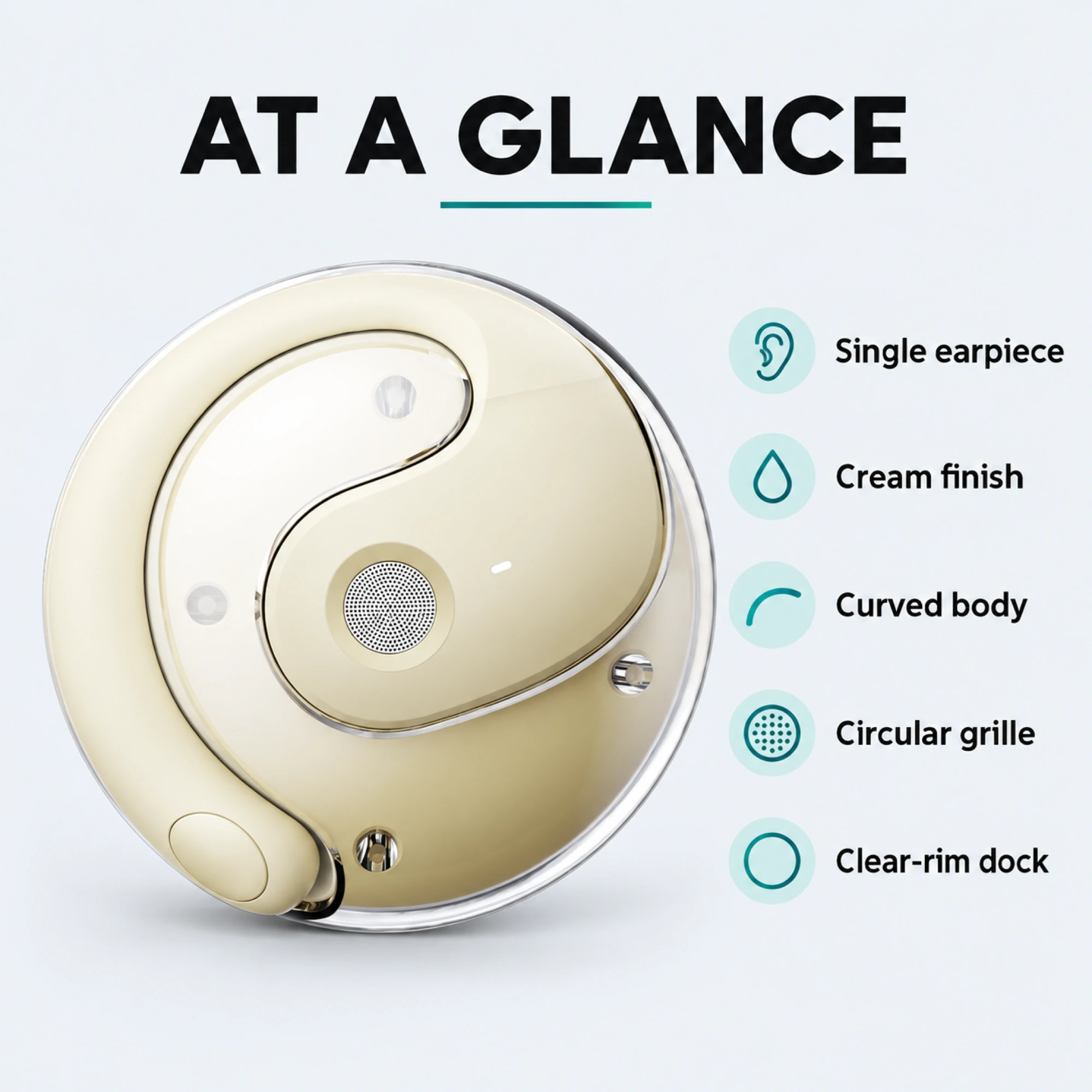 Cream Curve Translation Earpiece — at a glance