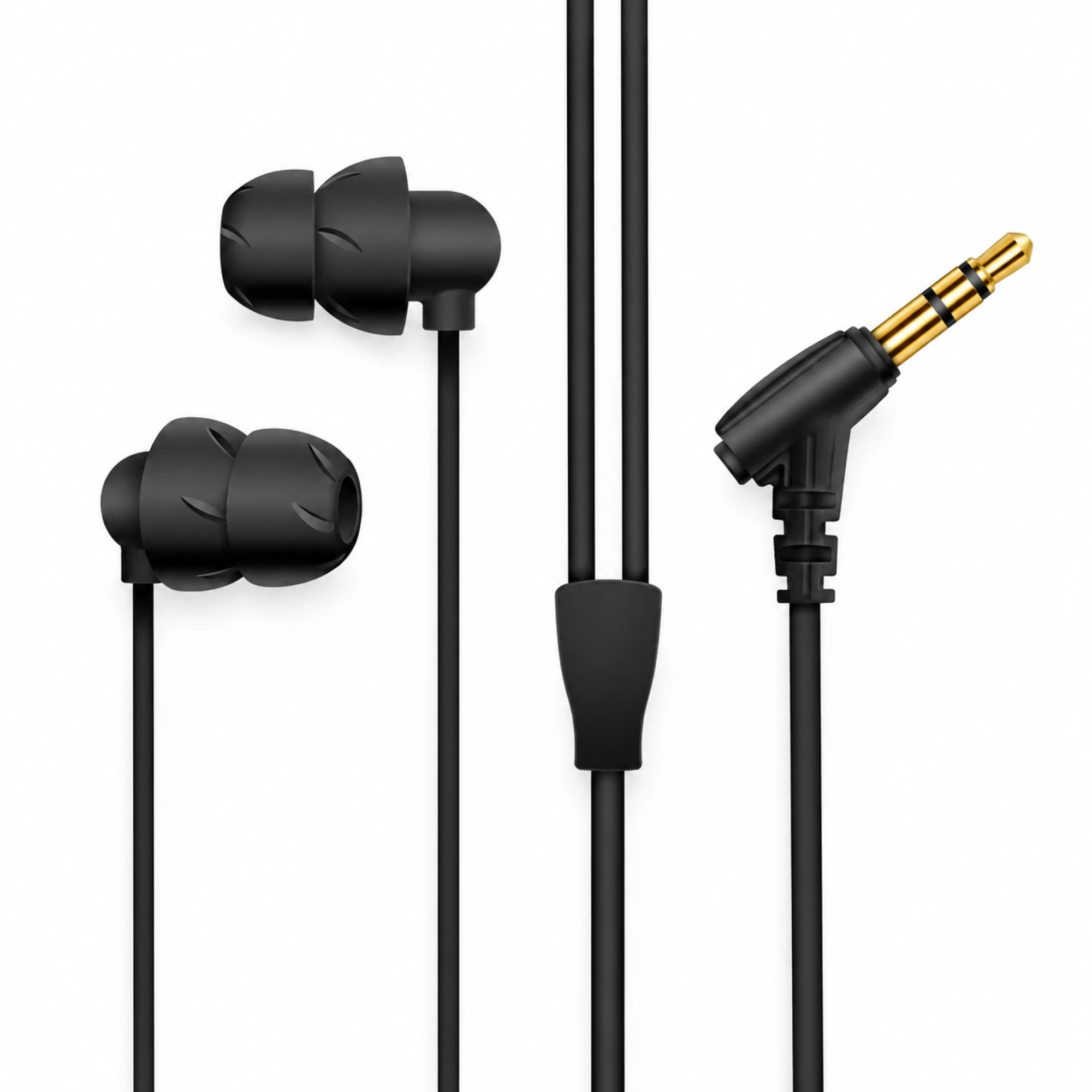 Black Wired Sleep Earbuds with Sculpted Tips