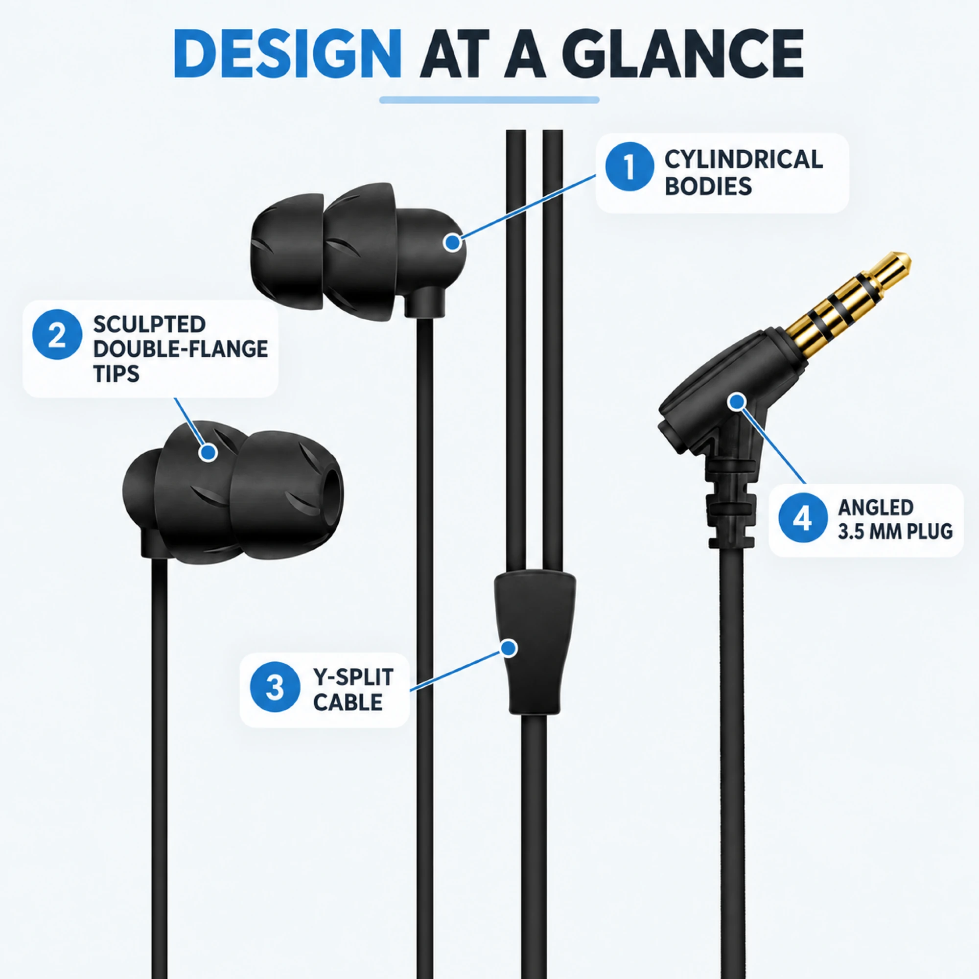 Black Wired Sleep Earbuds with Sculpted Tips — alternate view