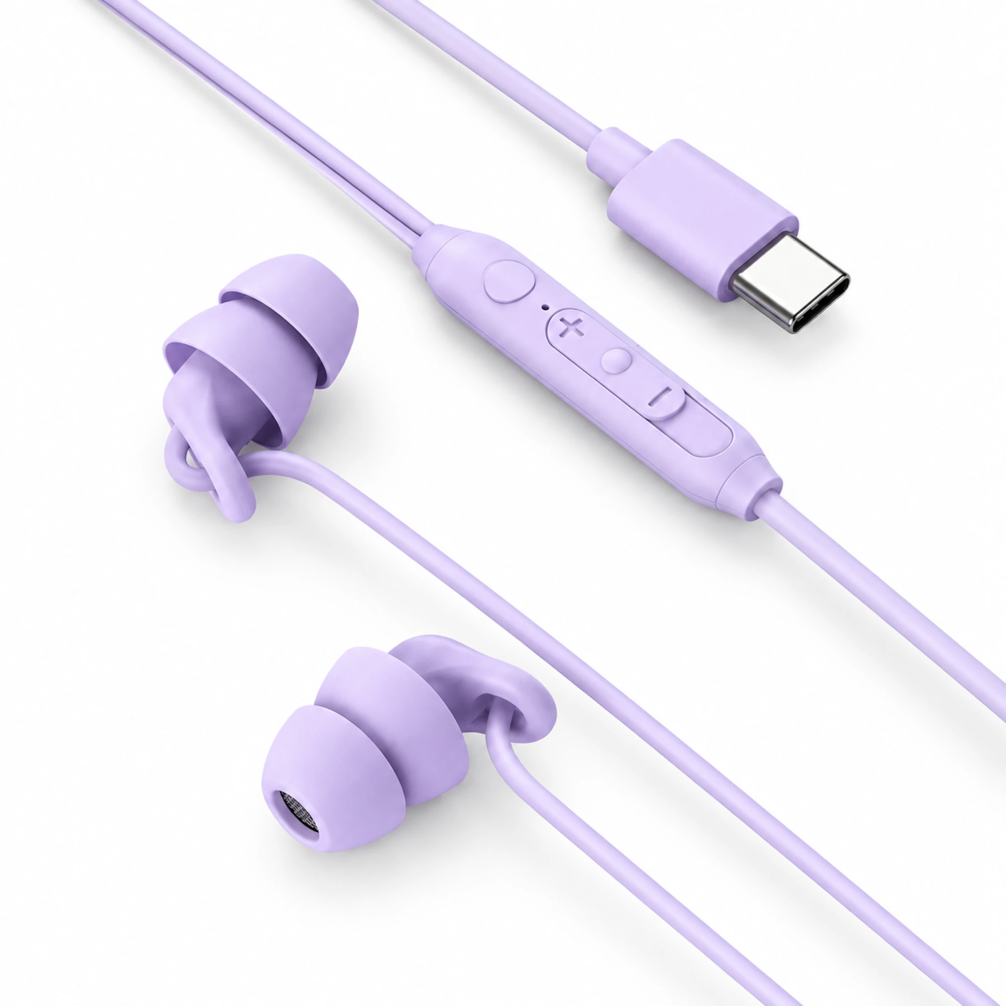 S15 Lavender USB-C Sleep Earbuds with Cable Loops