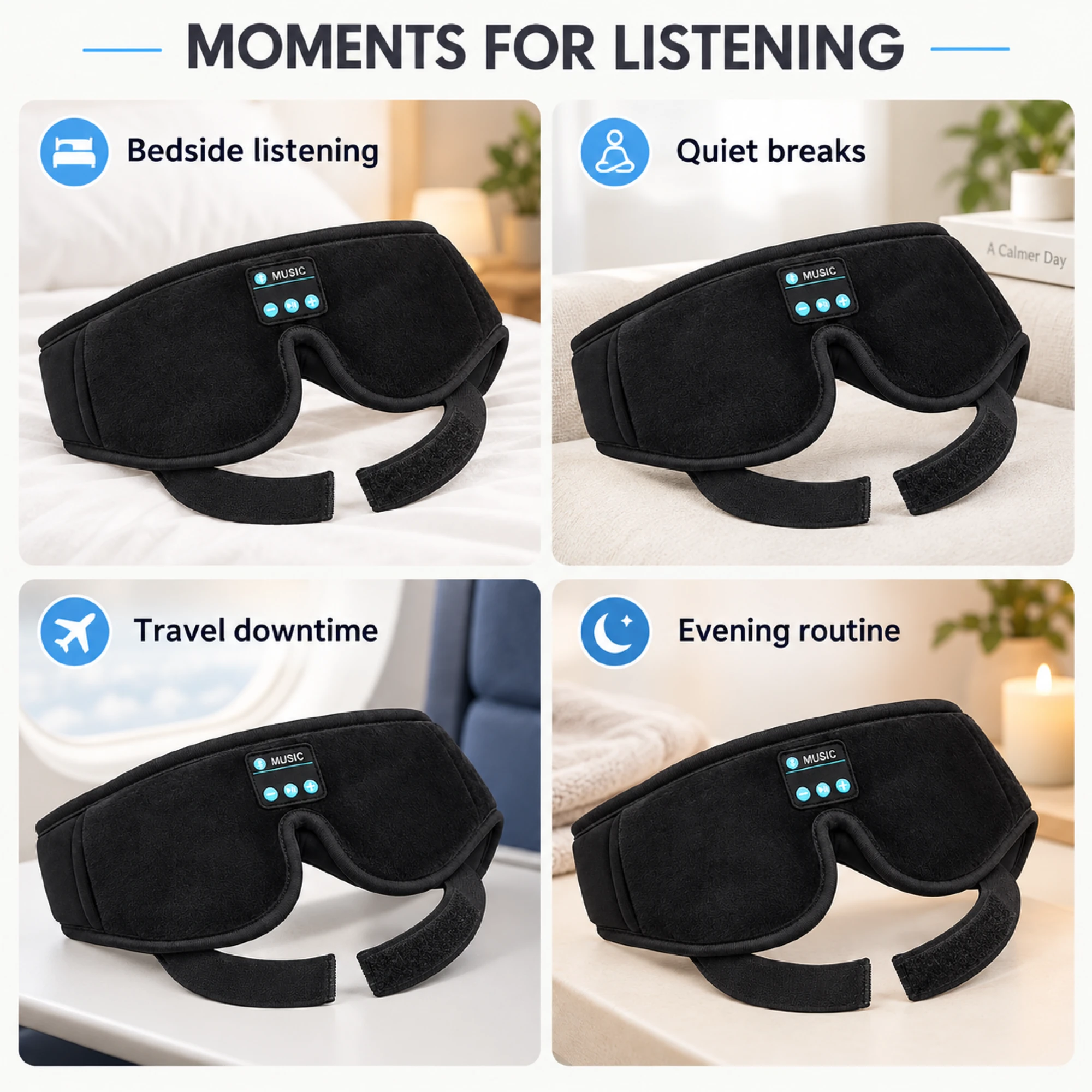 Bluetooth Sleep Headphones with Contoured Eye Mask — lifestyle