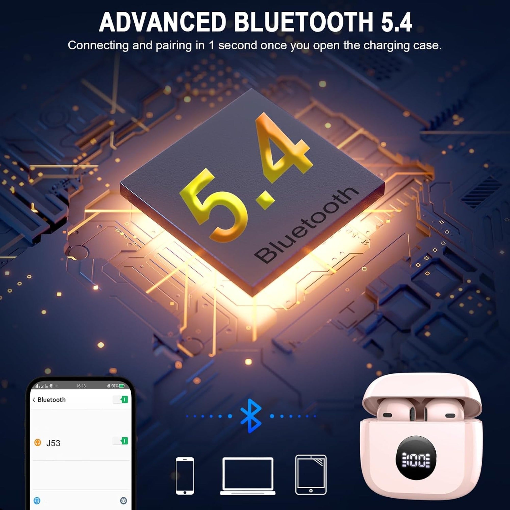 EARSOLE LED Display Wireless Earbuds Series 139 — alternate view