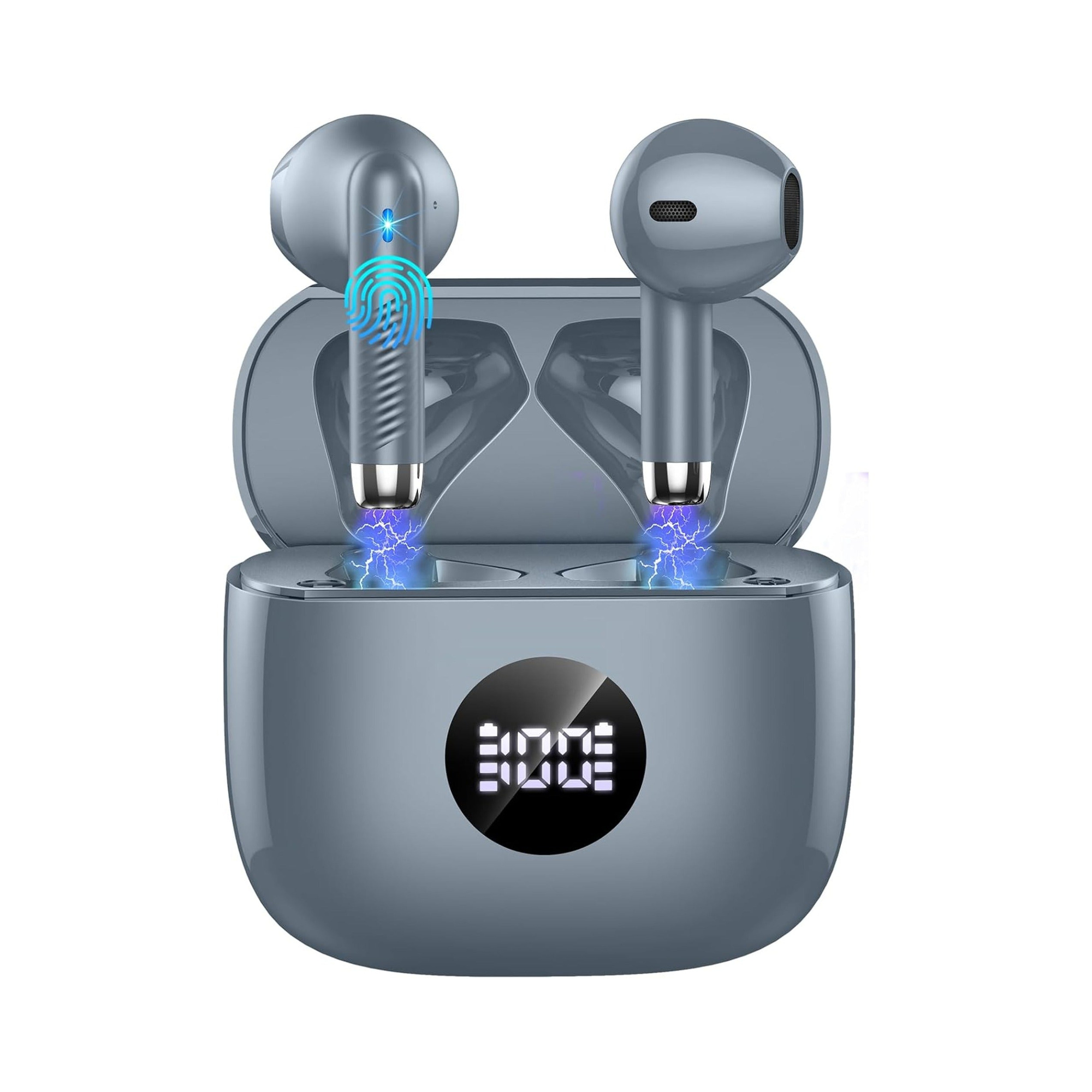 EARSOLE LED Display Wireless Earbuds Series 144 pure white background main product photo