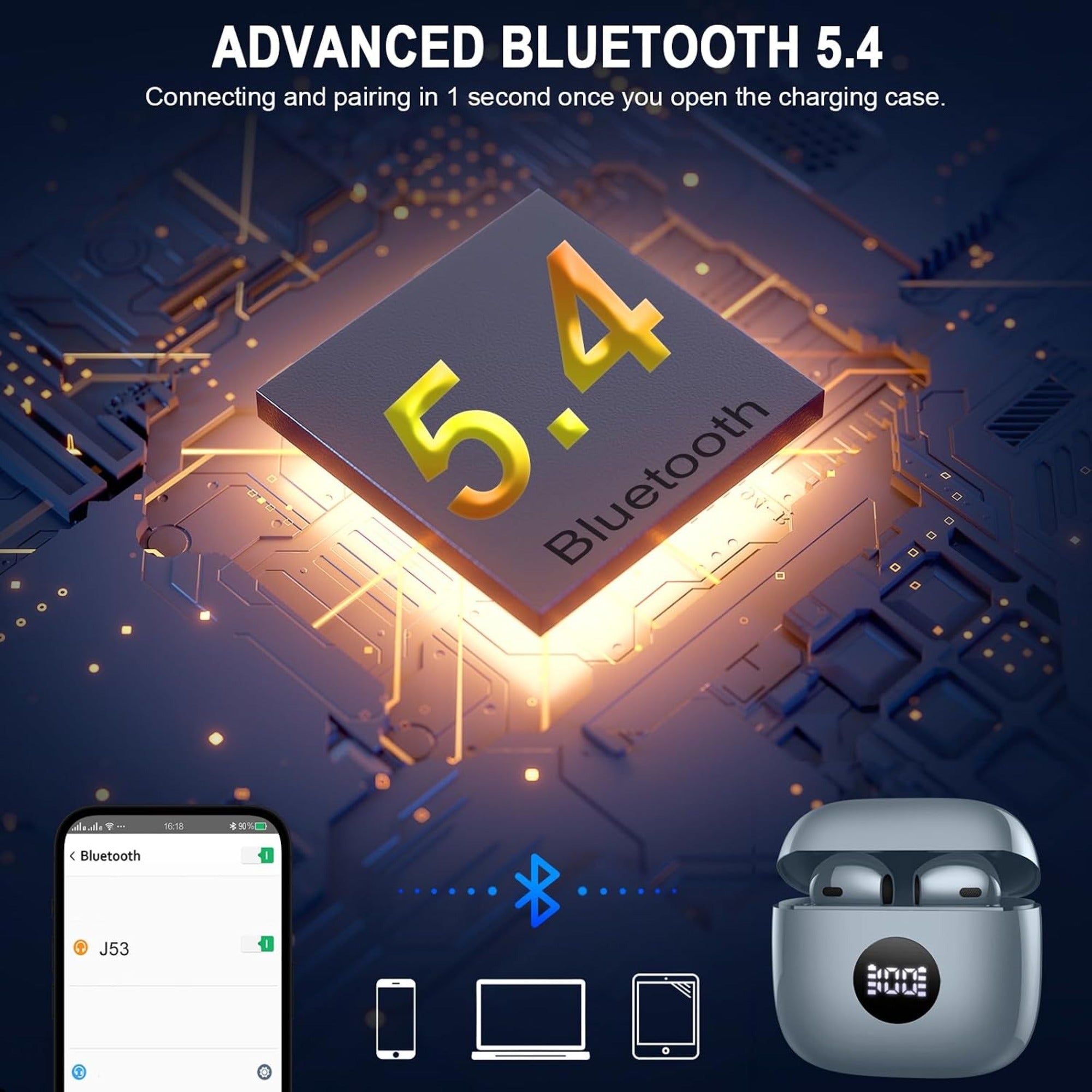 EARSOLE LED Display Wireless Earbuds Series 144 product image 3