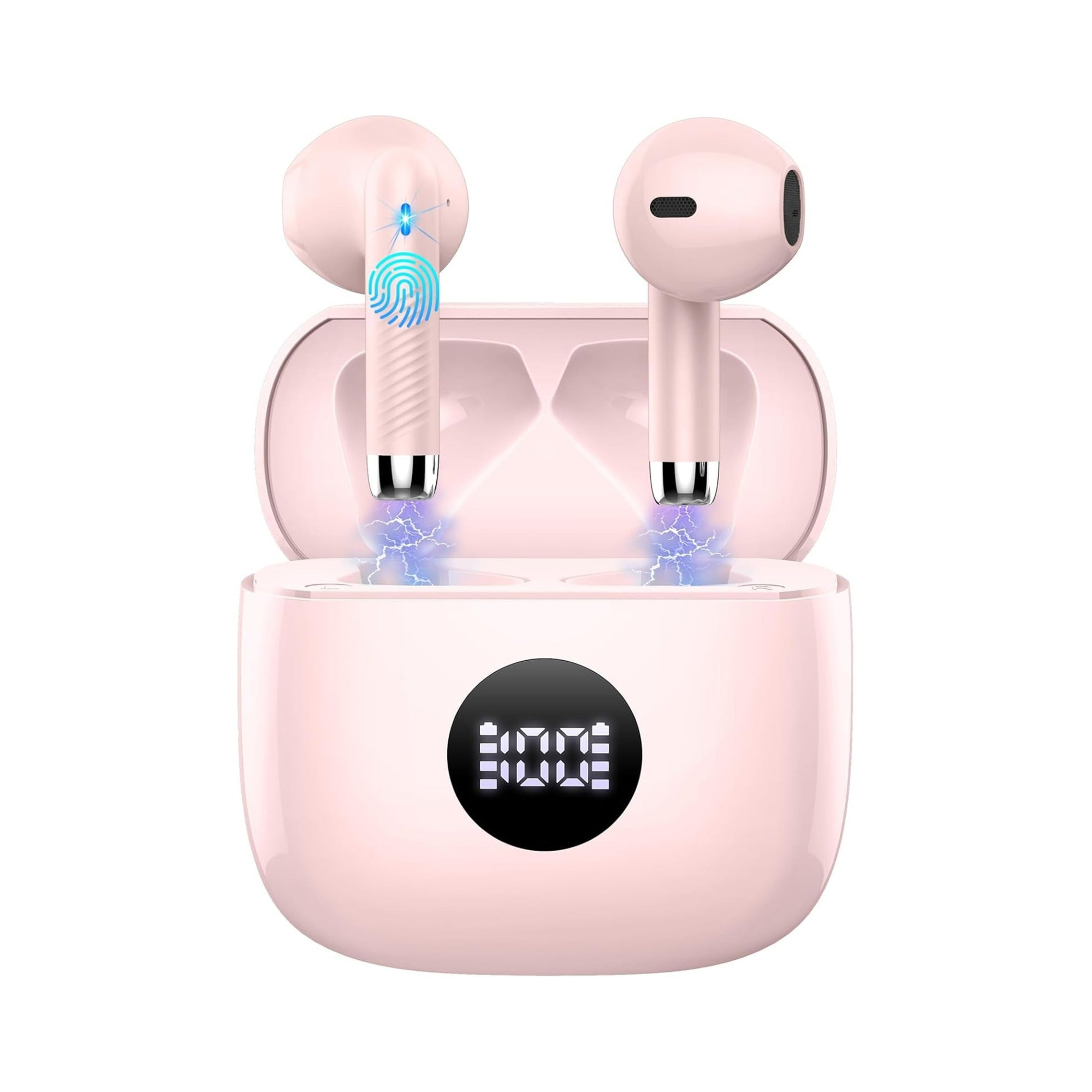 EARSOLE LED Display Wireless Earbuds Series 147 pure white background main product photo
