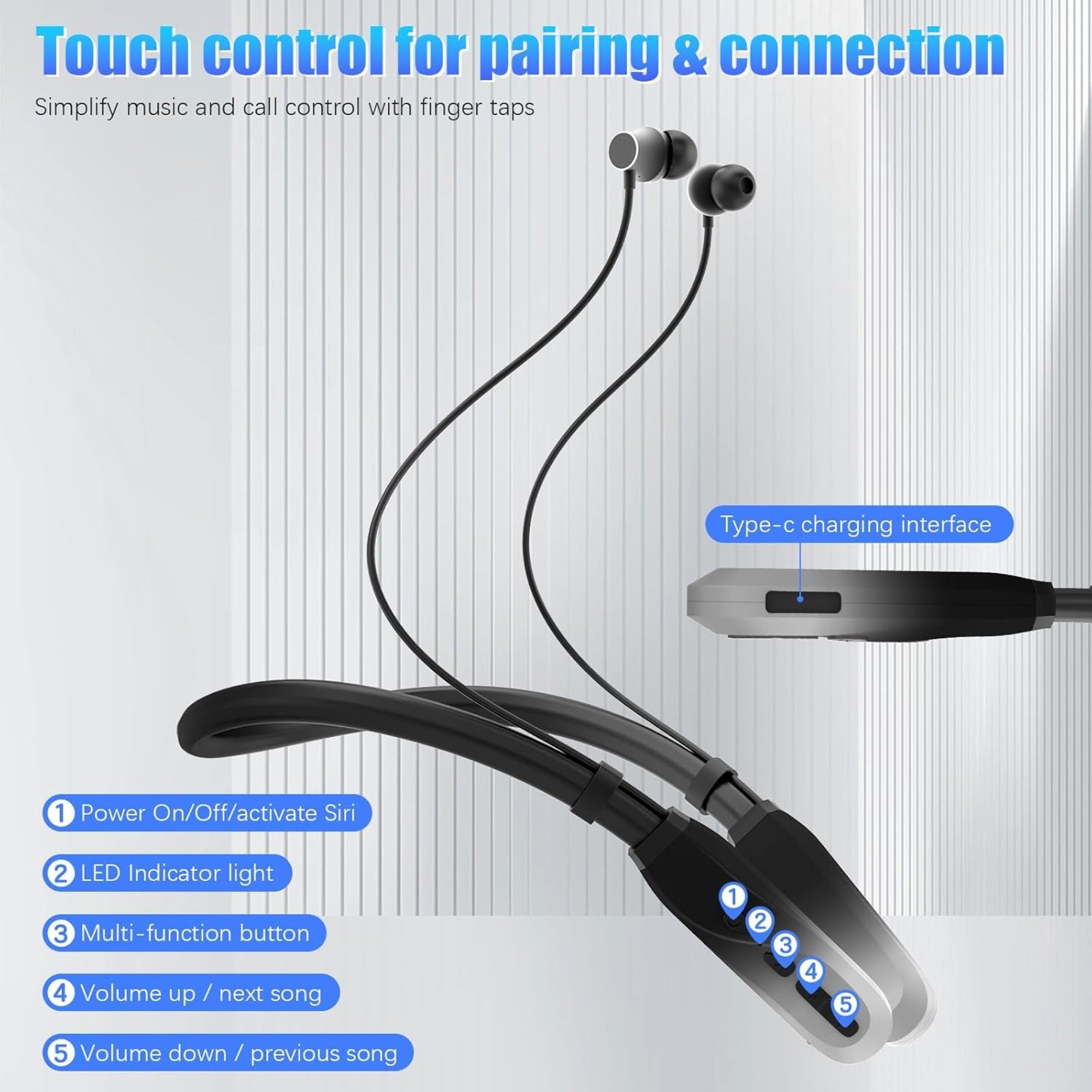 EARSOLE Bluetooth Neckband Wireless Earphones product image 4