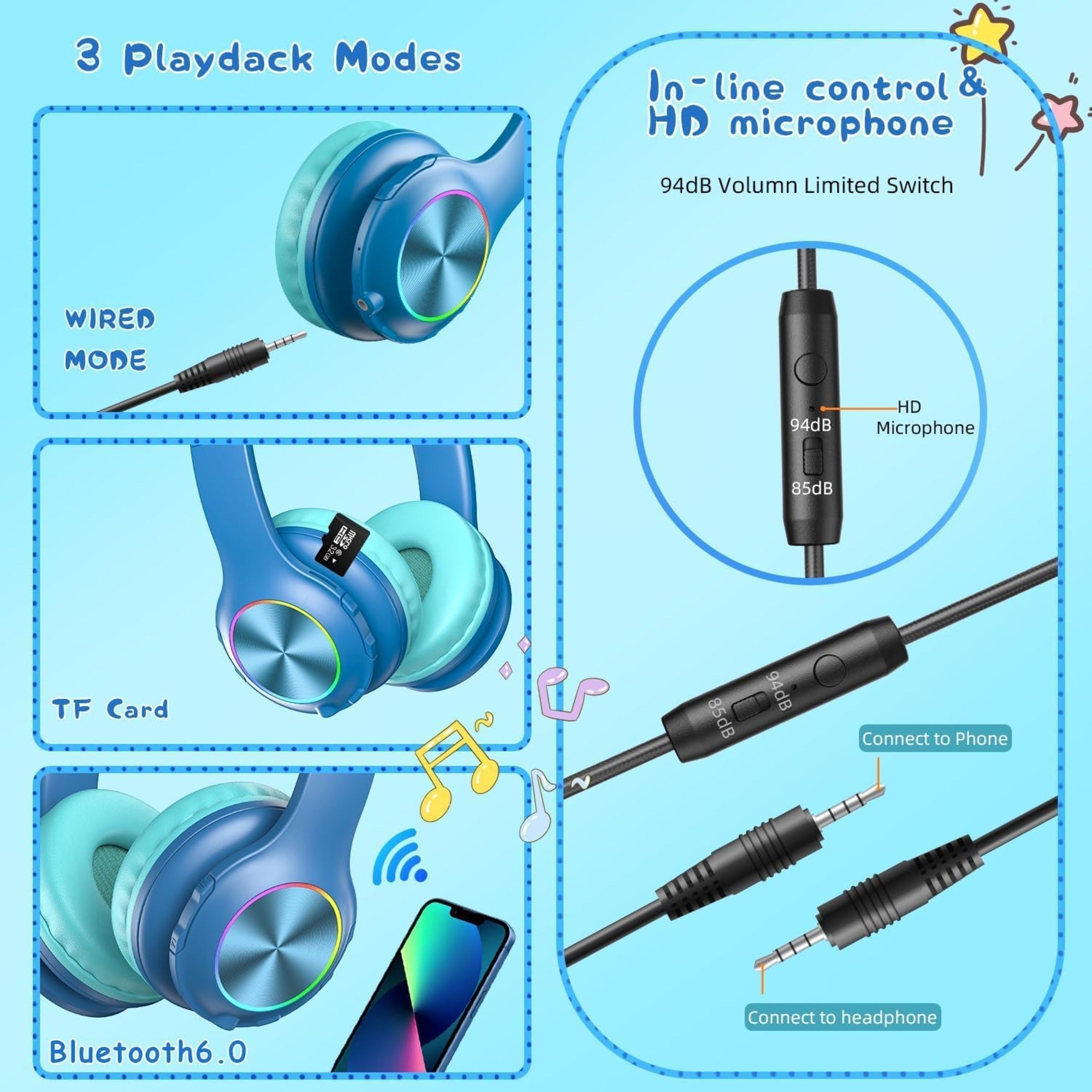 EARSOLE Kids Volume-Limited Wireless Headphones product image 5