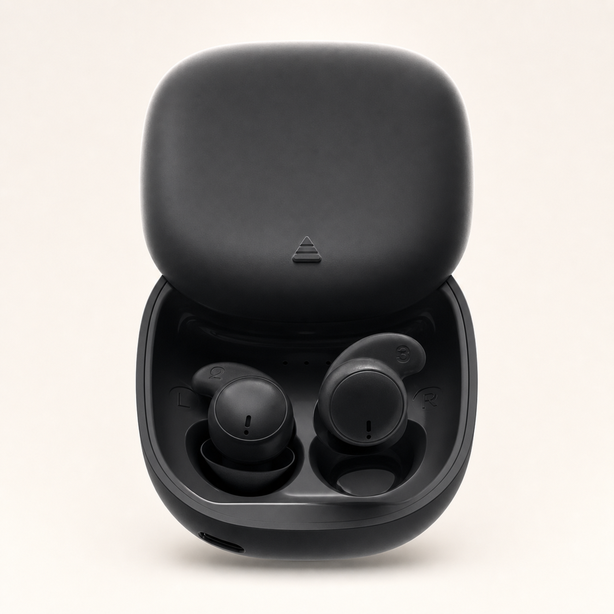 EARSOLE MY-20 Midnight Black sleeping earbuds and charging case