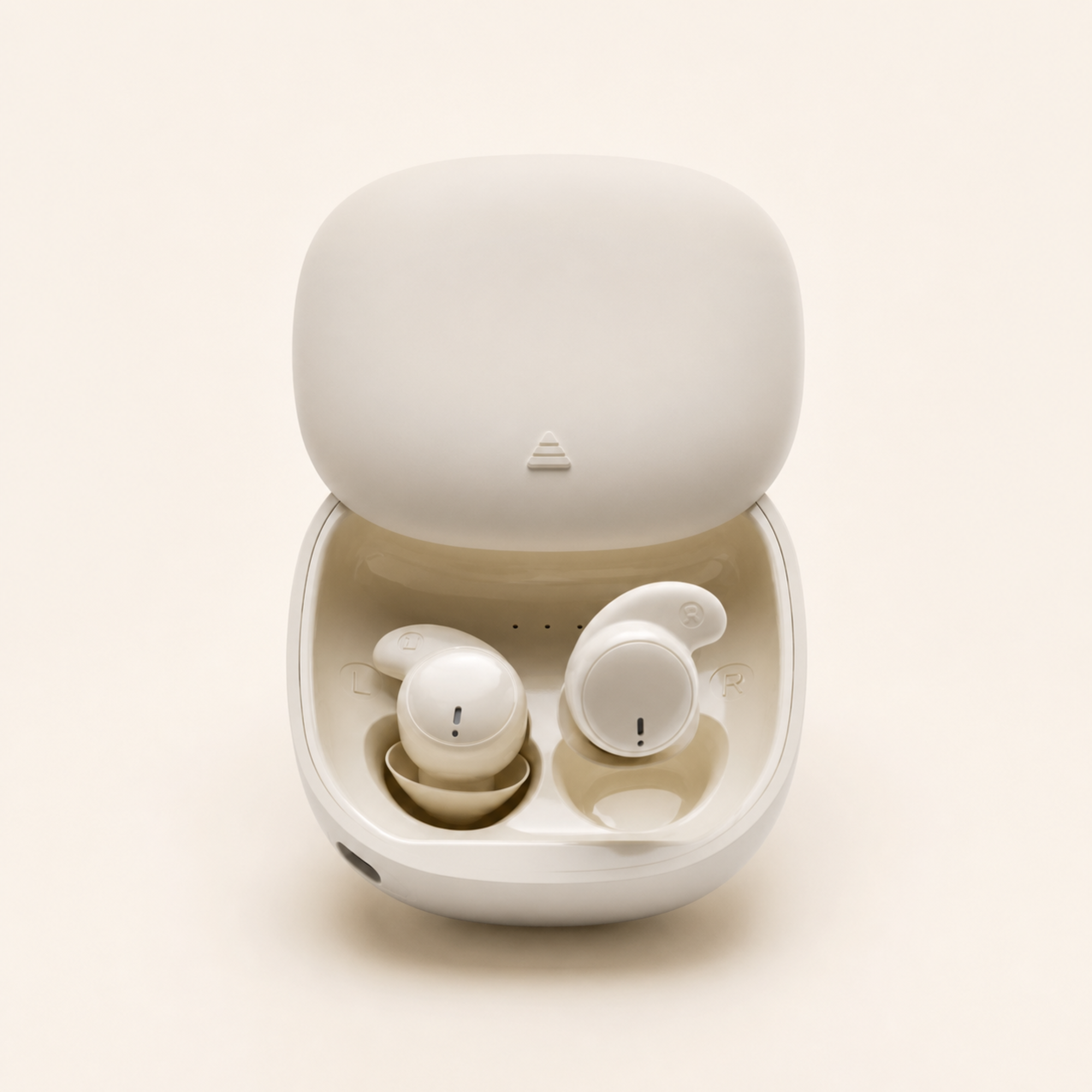 EARSOLE MY-20 Milk White sleeping earbuds and charging case