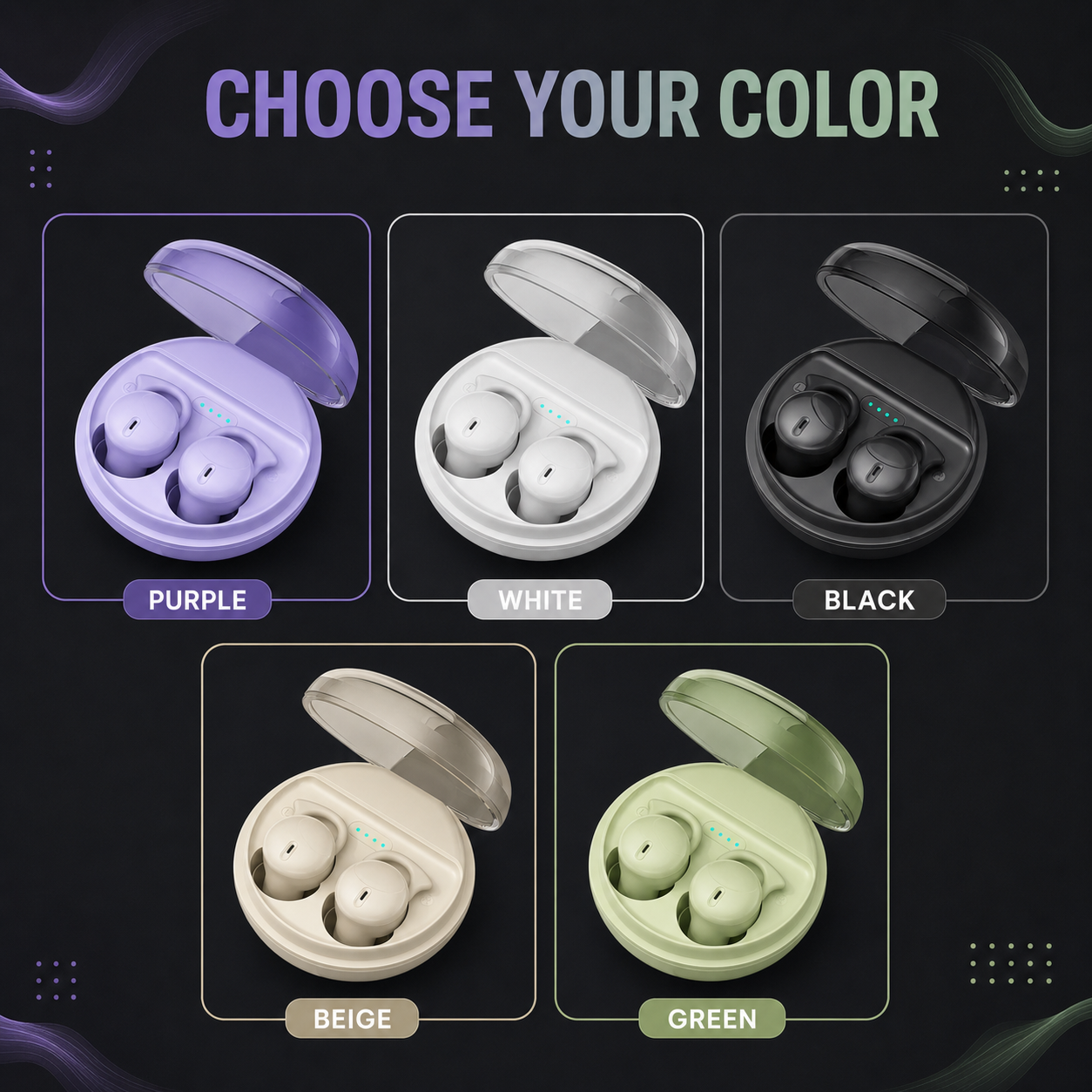 Q26 TWS five colors Purple White Black Beige Green