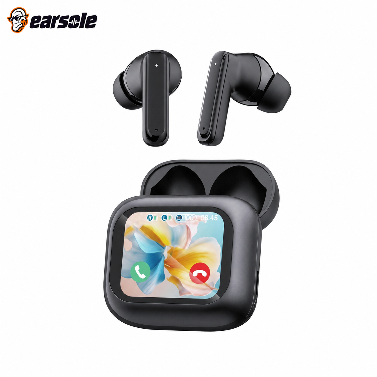 EARSOLE smart wireless earbuds with LCD touchscreen charging case